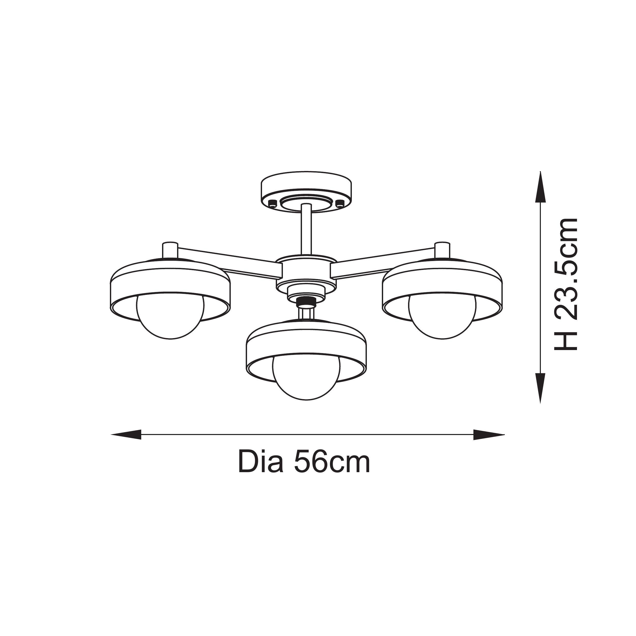 Boss 3 Light Brass Pendant With Opal Glass Shades