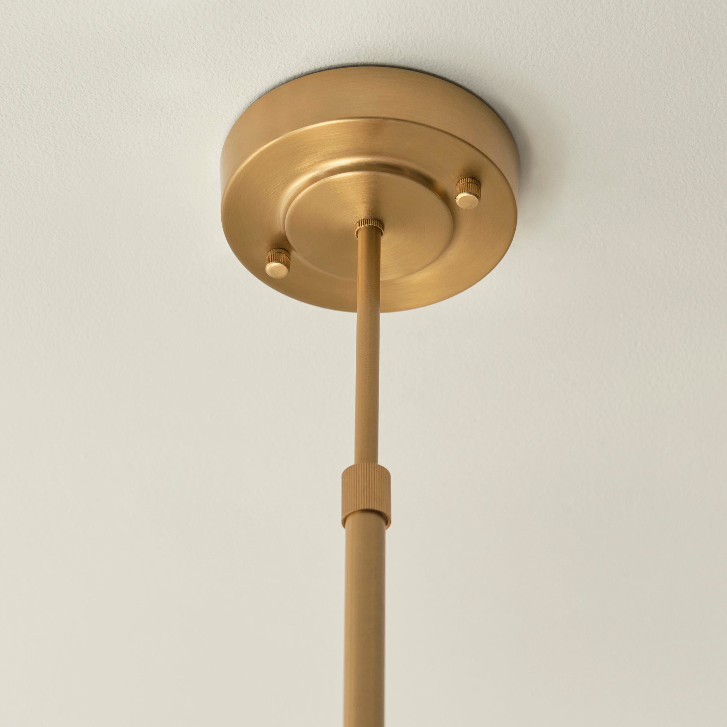 Stamford 5 Light Brass & Ribbed Glass Pendant