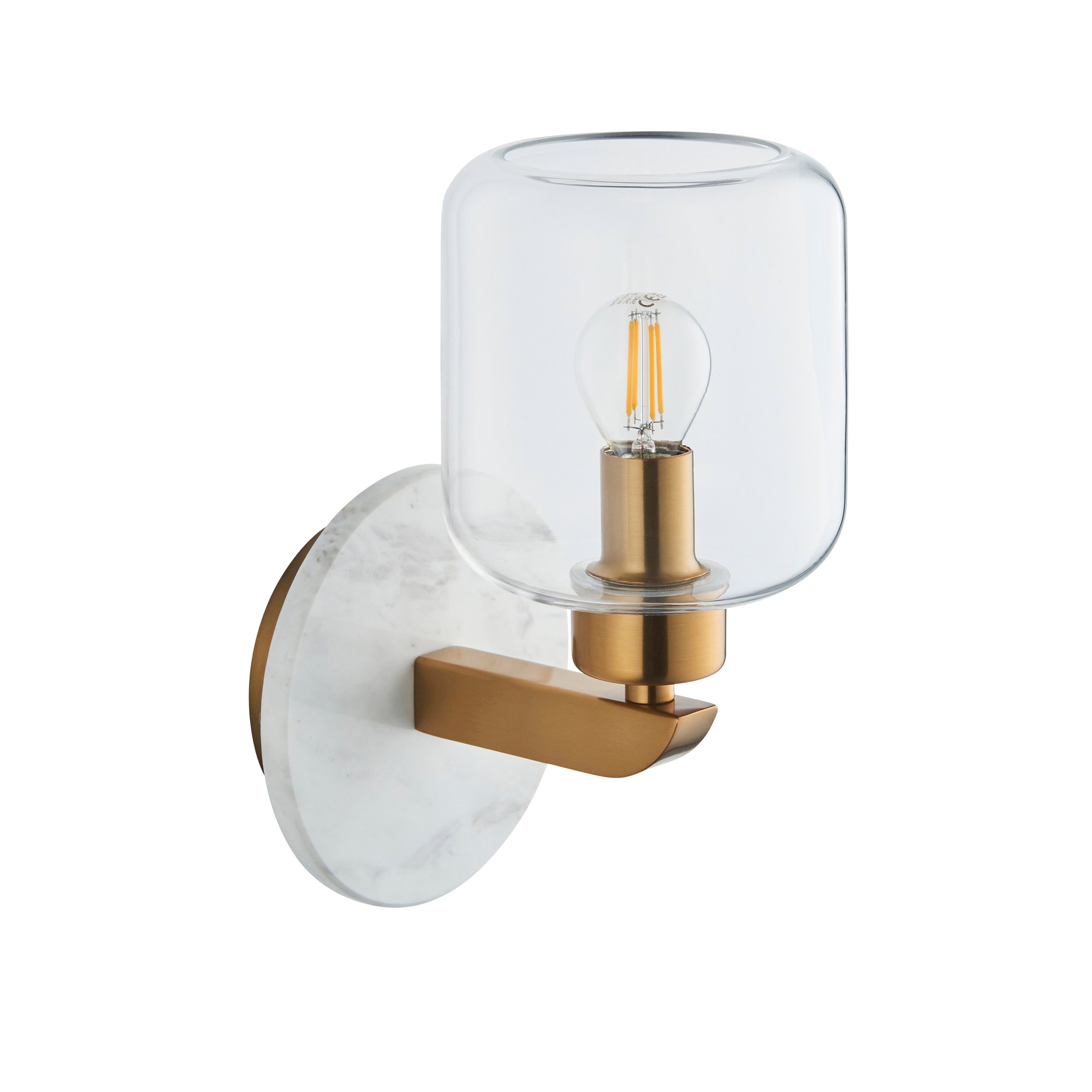 Travi Volakas Marble & Brass Wall Light - Glass Shade