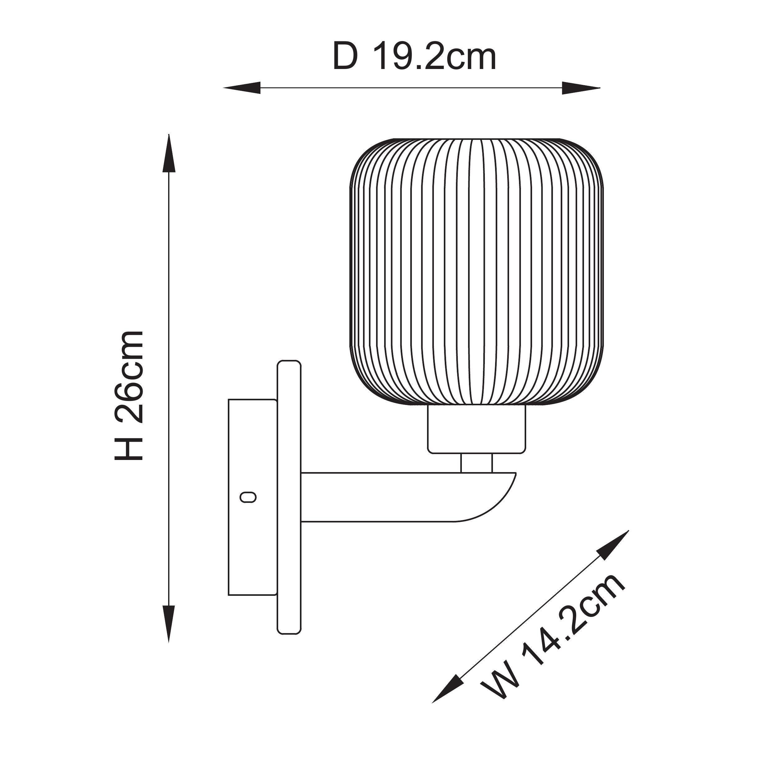 Travi Volakas Marble & Brass Wall Light - Glass Ribbed Shade