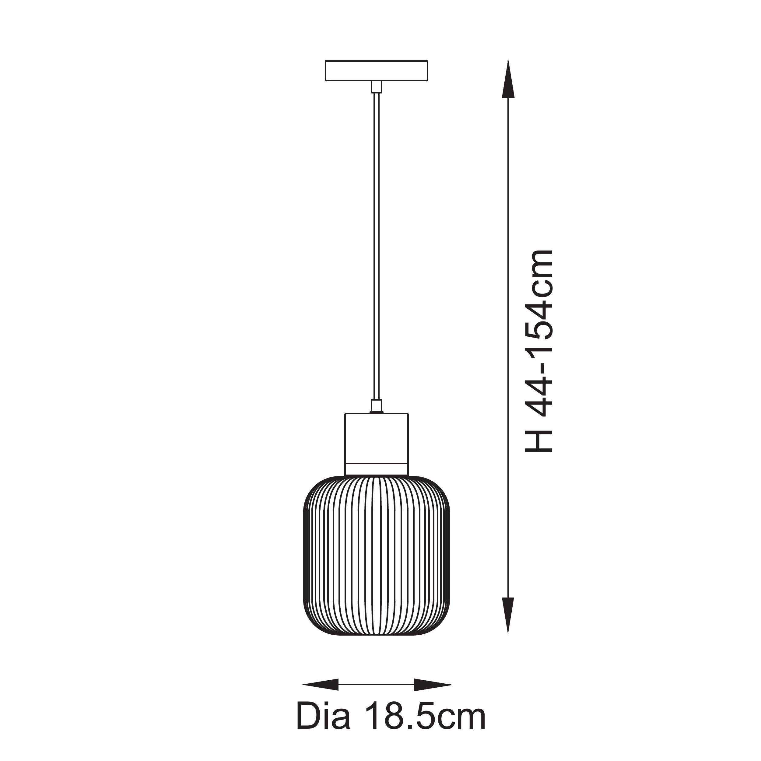 Travi Volashas Marble & Brass Pendant - Glass Ribbed Shade