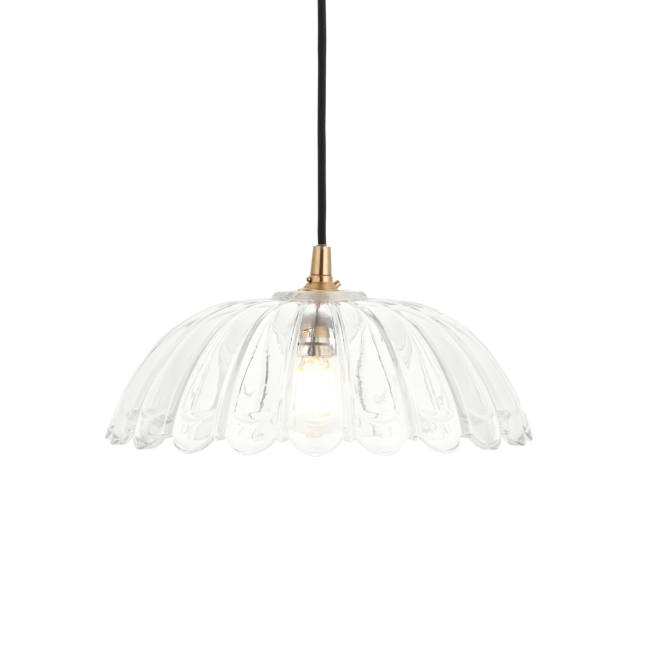 Eltham & Carnation Glass Pendant - Black Braided Cable-OPEN-BOX-50-160426