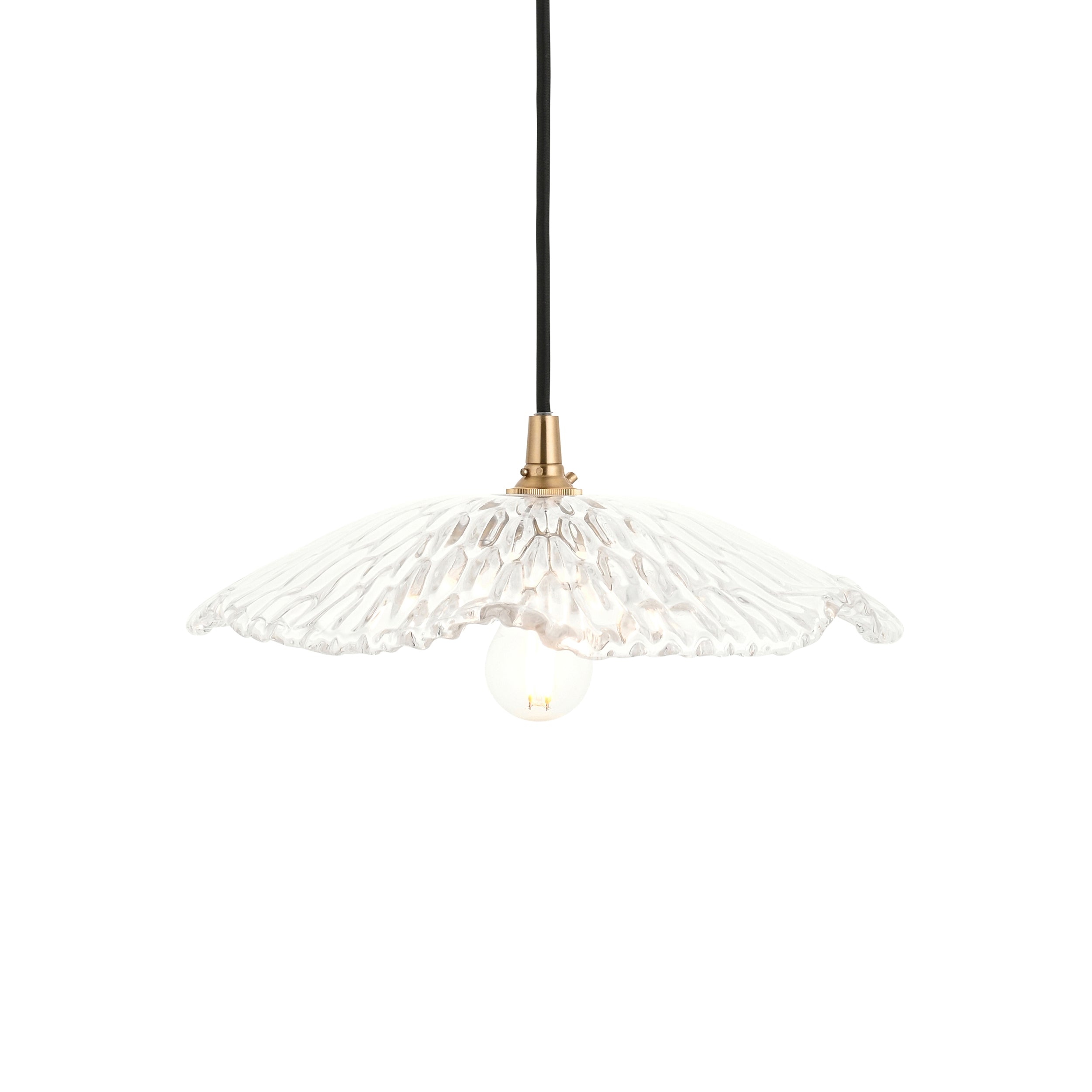 Eltham & Orchid Glass Pendant - Black Braided Cable 120751 by Endon Lighting