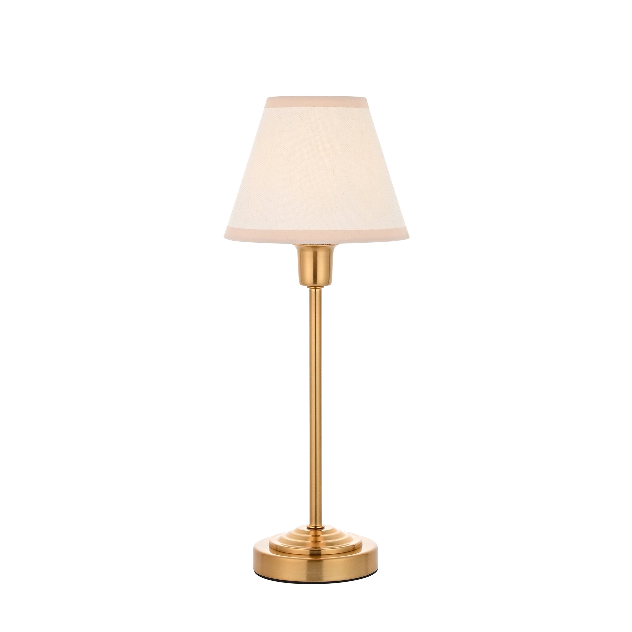 Rise Brass Table Lamp & Vintage White Ikat 16cm Shade