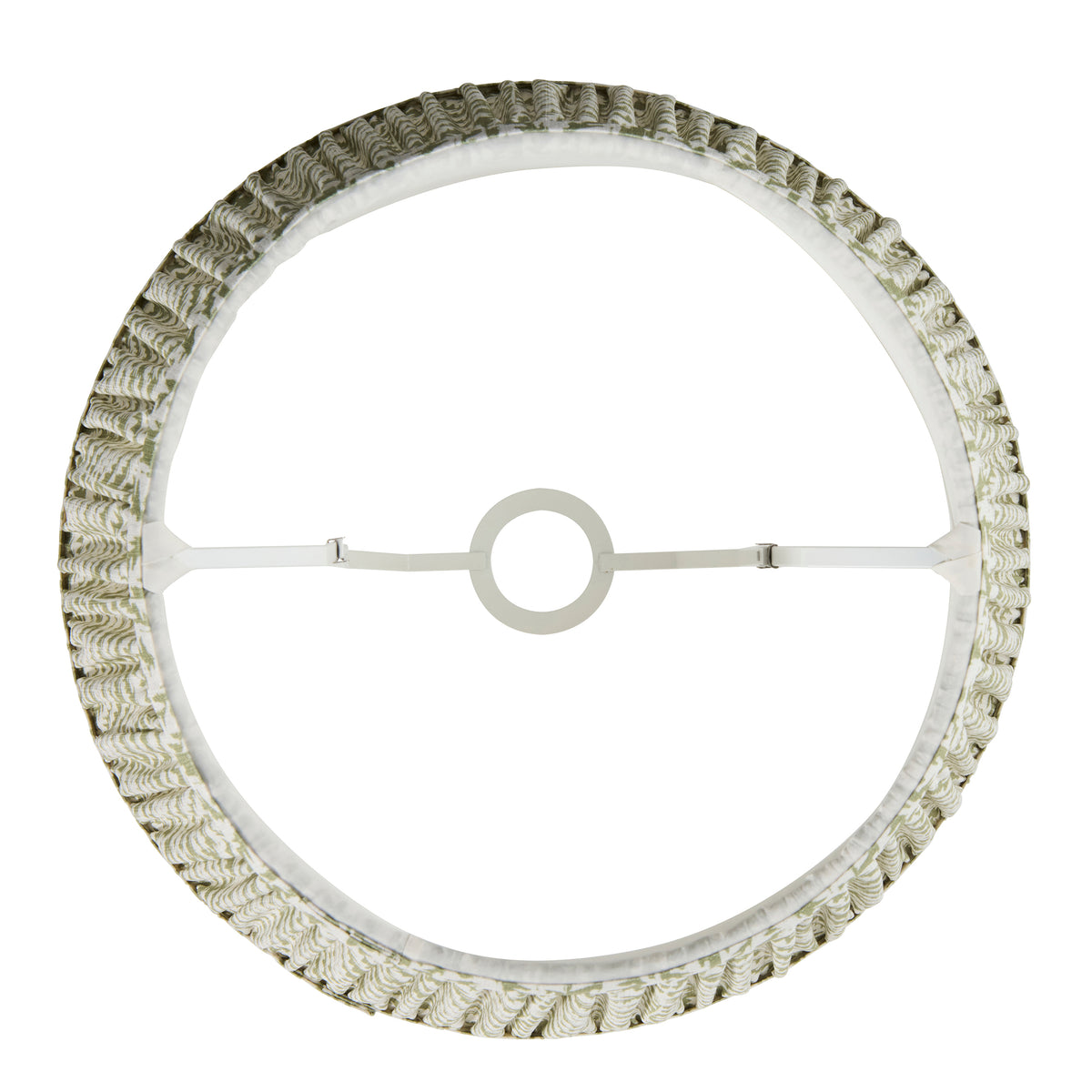 Interior view of the Leaf Herb Garden Green shade showing its white gimbal ring and pleated lining
