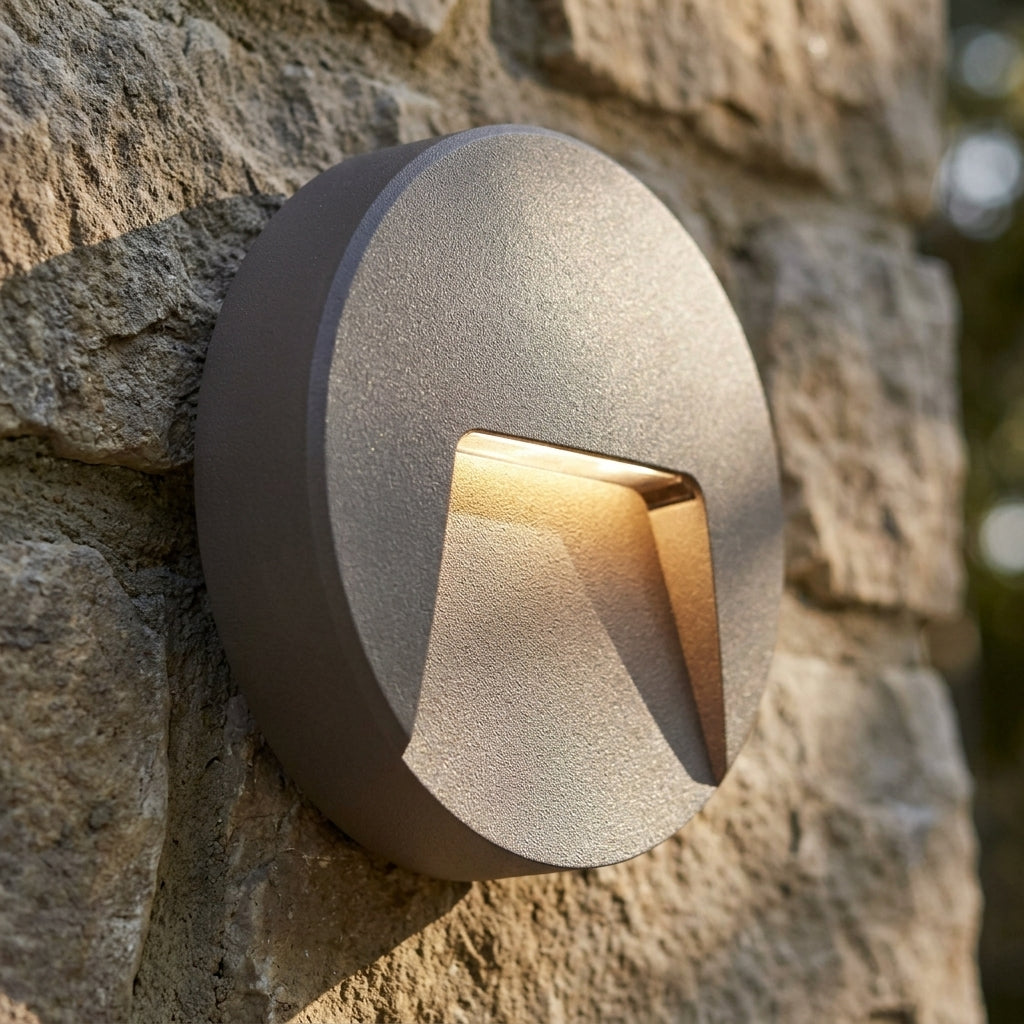 Severus Grey Round Outdoor Wall Light IP65 2.8W - CCT