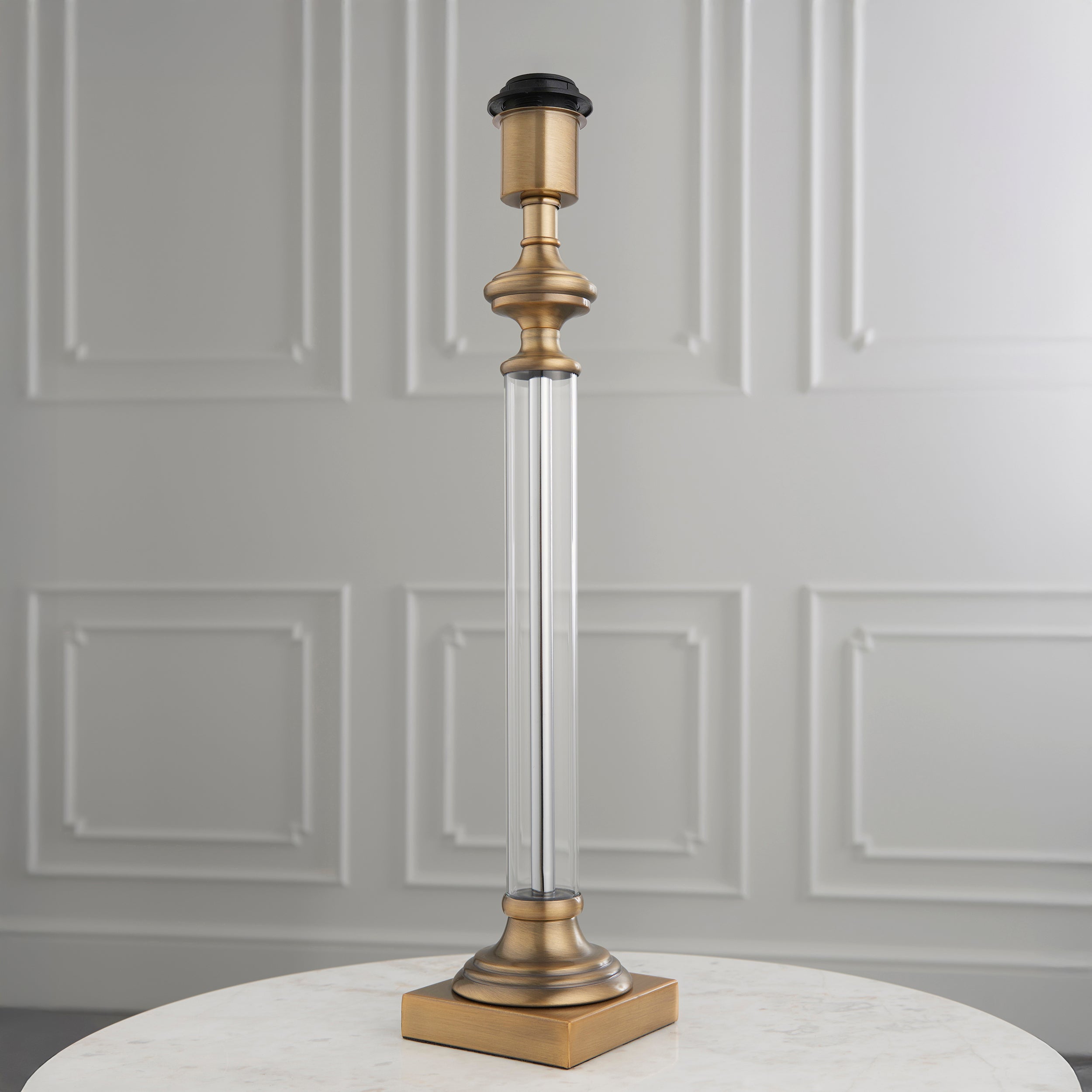 Avebury 1 Light Brass Table Lamp & Leaf 30cm Herb Green Shade