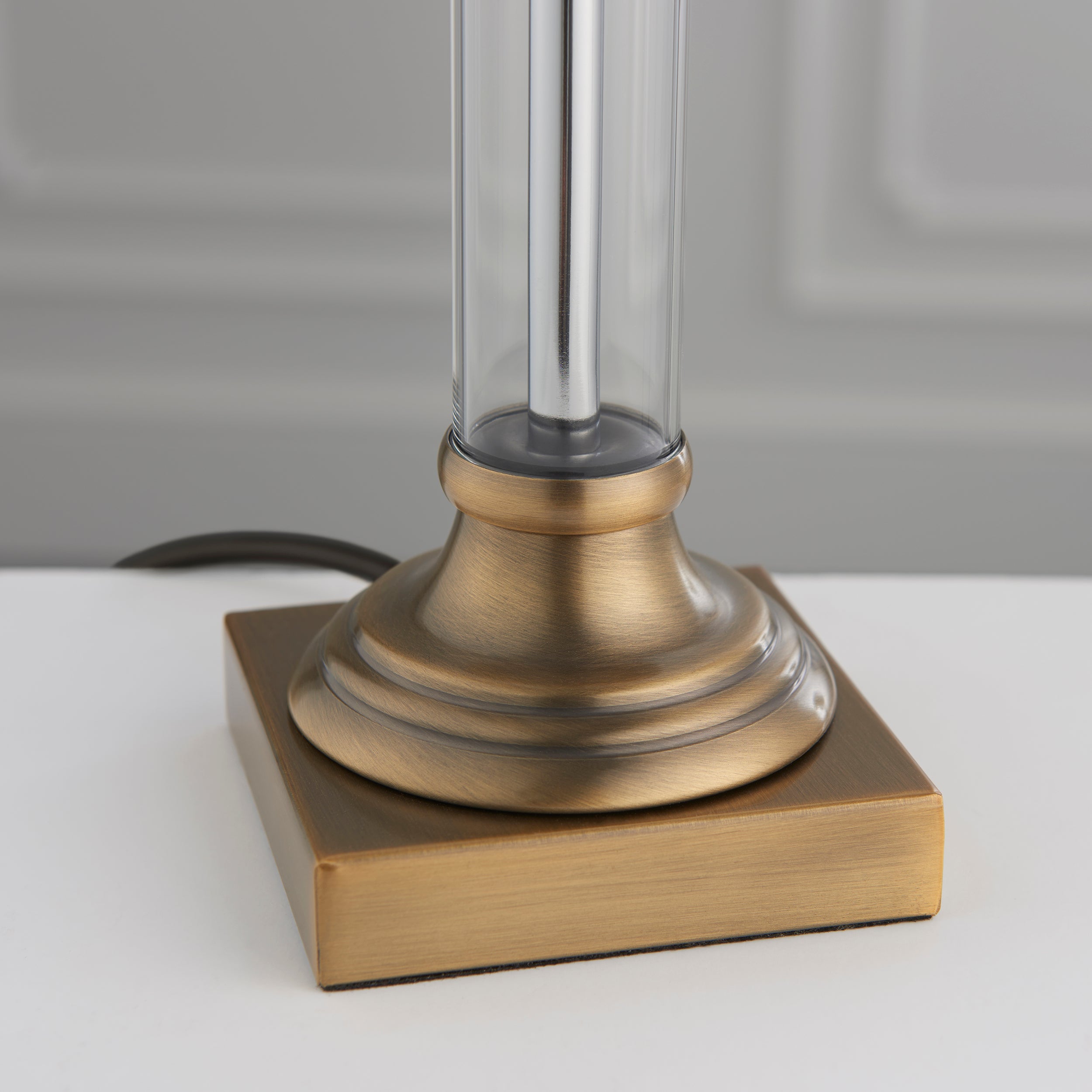 Avebury 1 Light Brass Table Lamp & Leaf 30cm Herb Green Shade