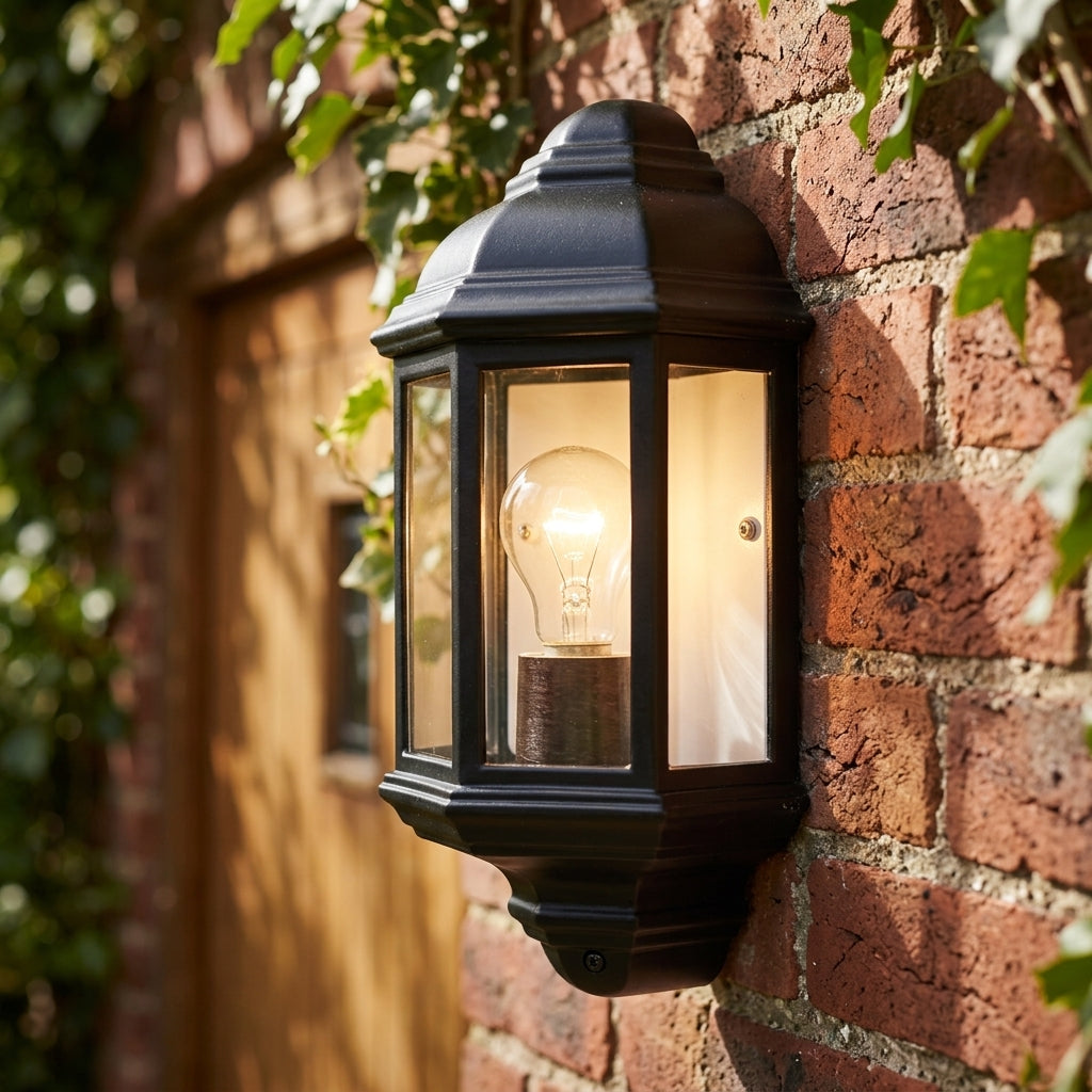 Searchlight Maine Black Outdoor Wall Light - IP44-warehouse-180926