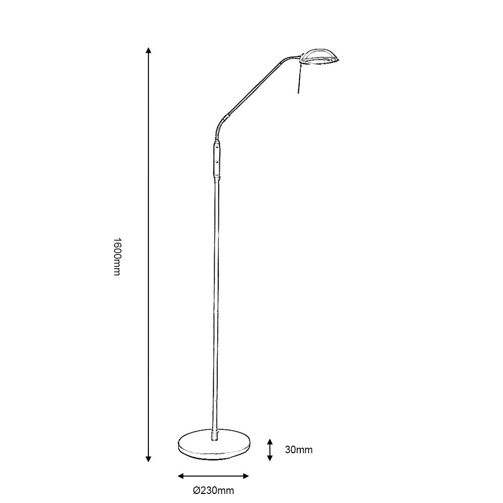 Metis Antique Brass Floor Reading Lamp