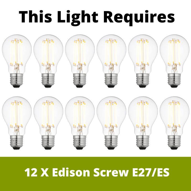 Eglo Bocadella 1 Black 12 Light Modern Ceiling Flush