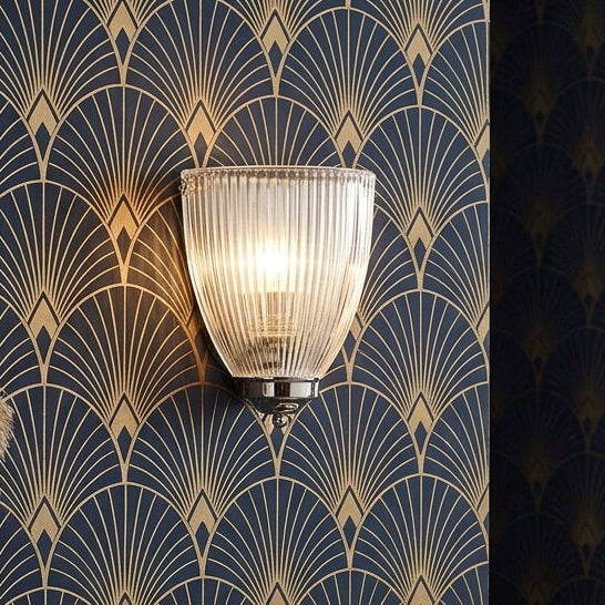 Elongated Prismatic Art Deco Flush Wall Light Kansa 270861