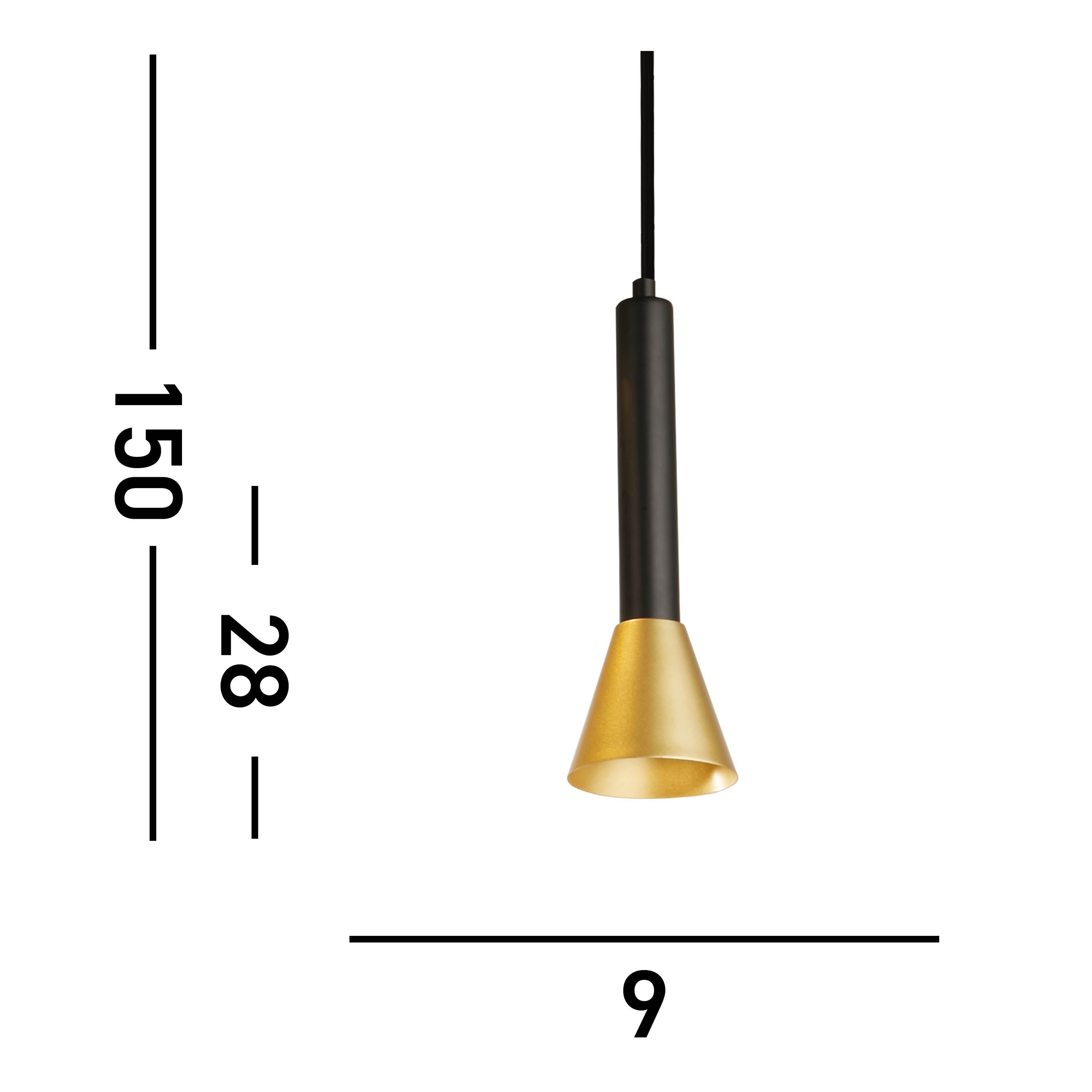 Searchlight Signal Black & Gold Pendant