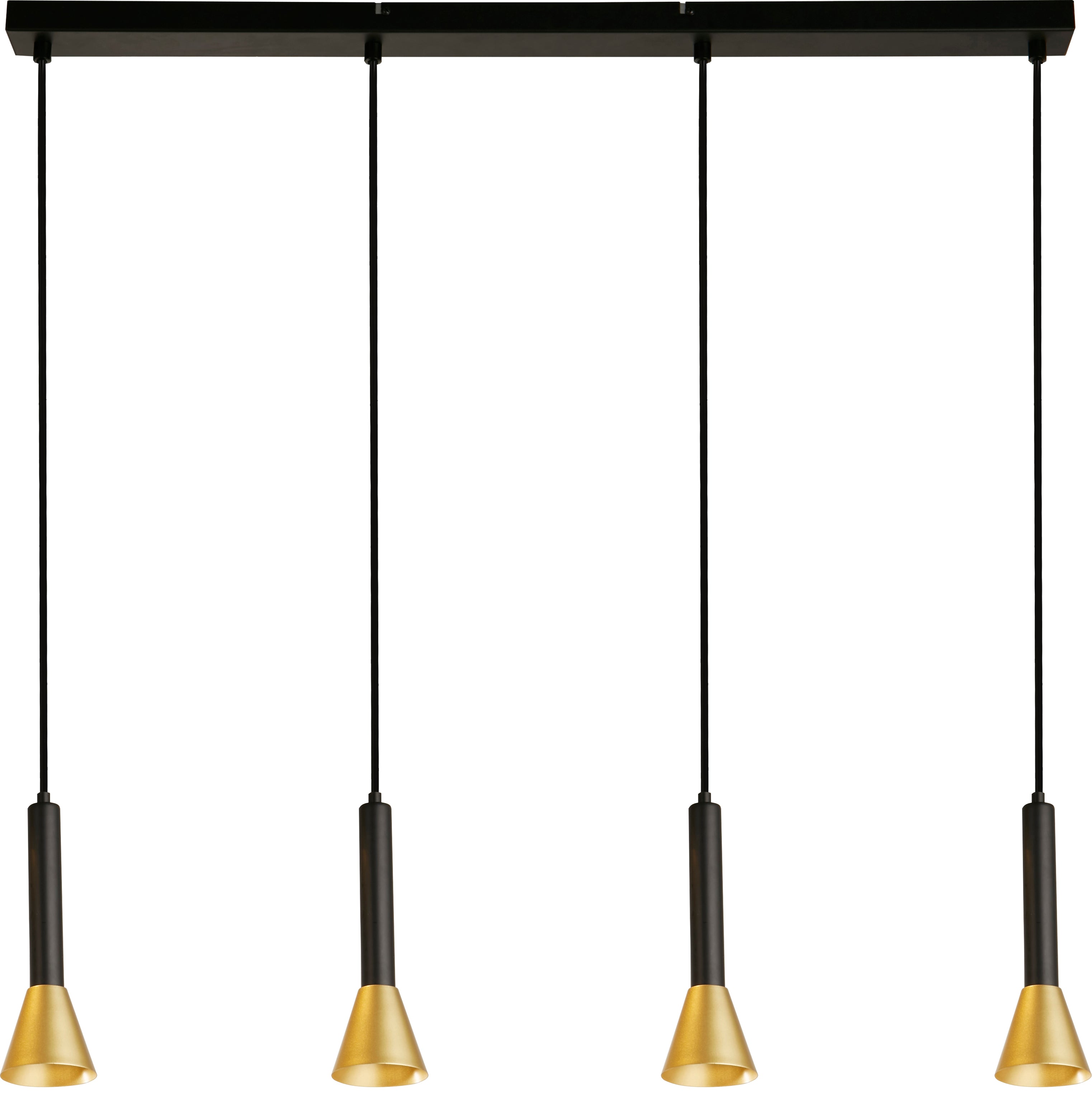 Searchlight Signal 4 Light Black & Gold Bar Pendant