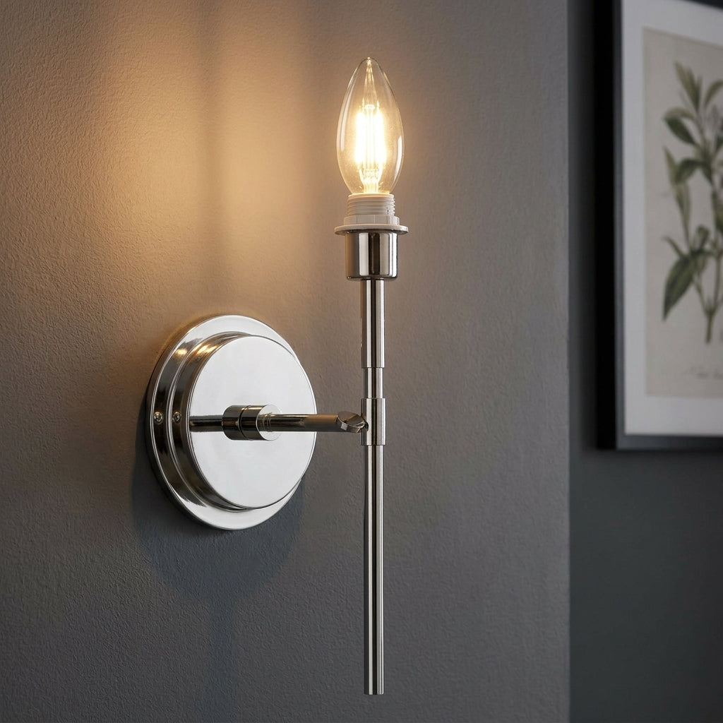 Endon Rennes Nickel Wall Light Fitting (Without Shade)