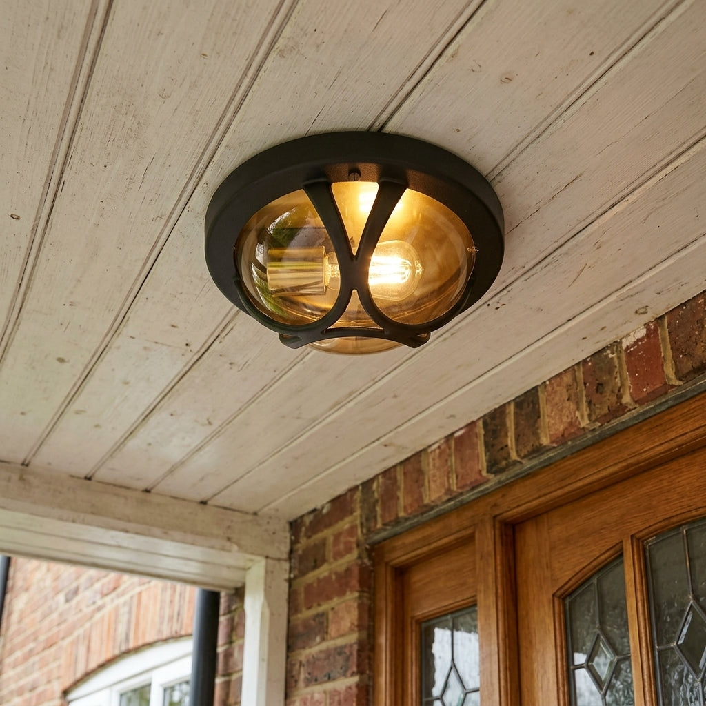 Oaks Holford Black Outdoor Porch Ceiling Light
