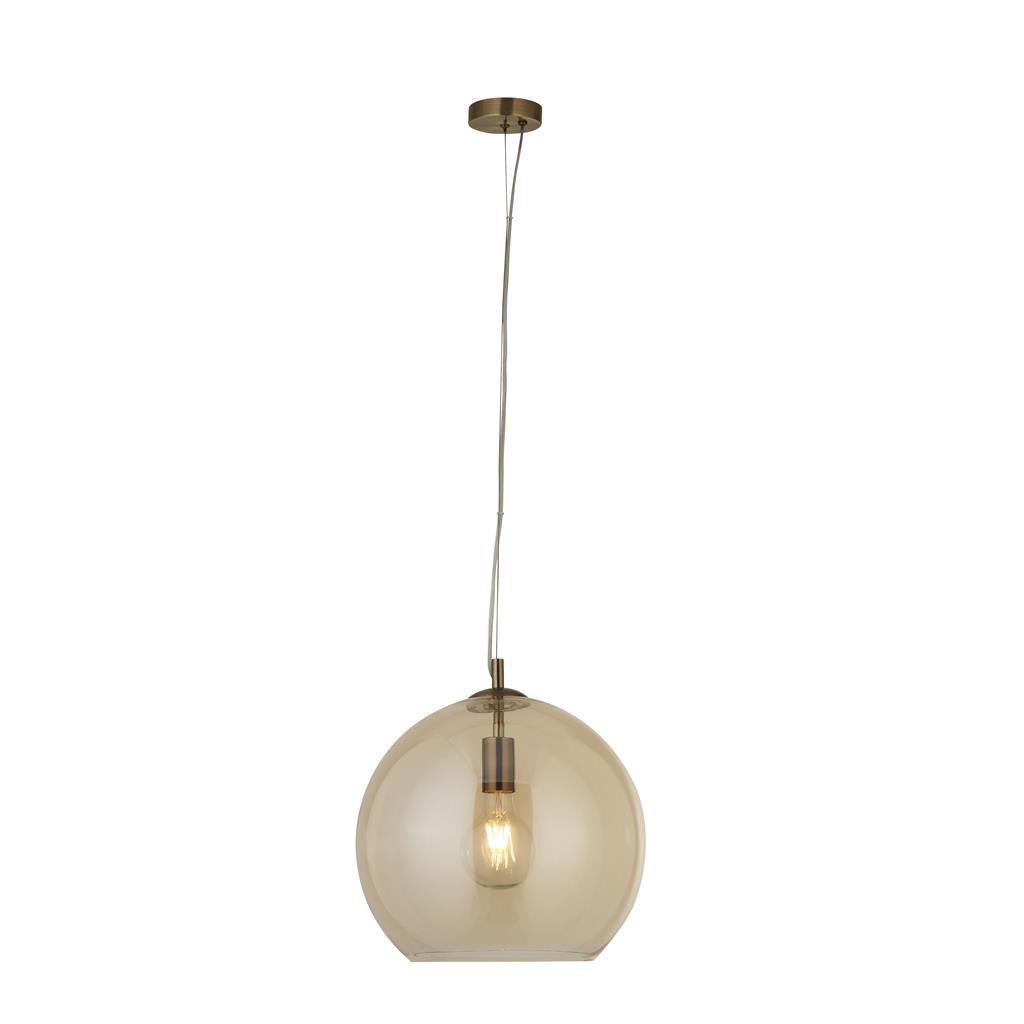 Balls 1 Light Round Amber Glass 35cm Ceiling Pendant-Ceiling Pendant Lights-1-Tiffany Lighting Direct