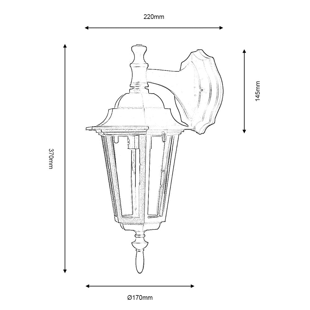 Oaks Haxby Black Outdoor Downlighter Wall Light-OPEN-BOX-50-200826