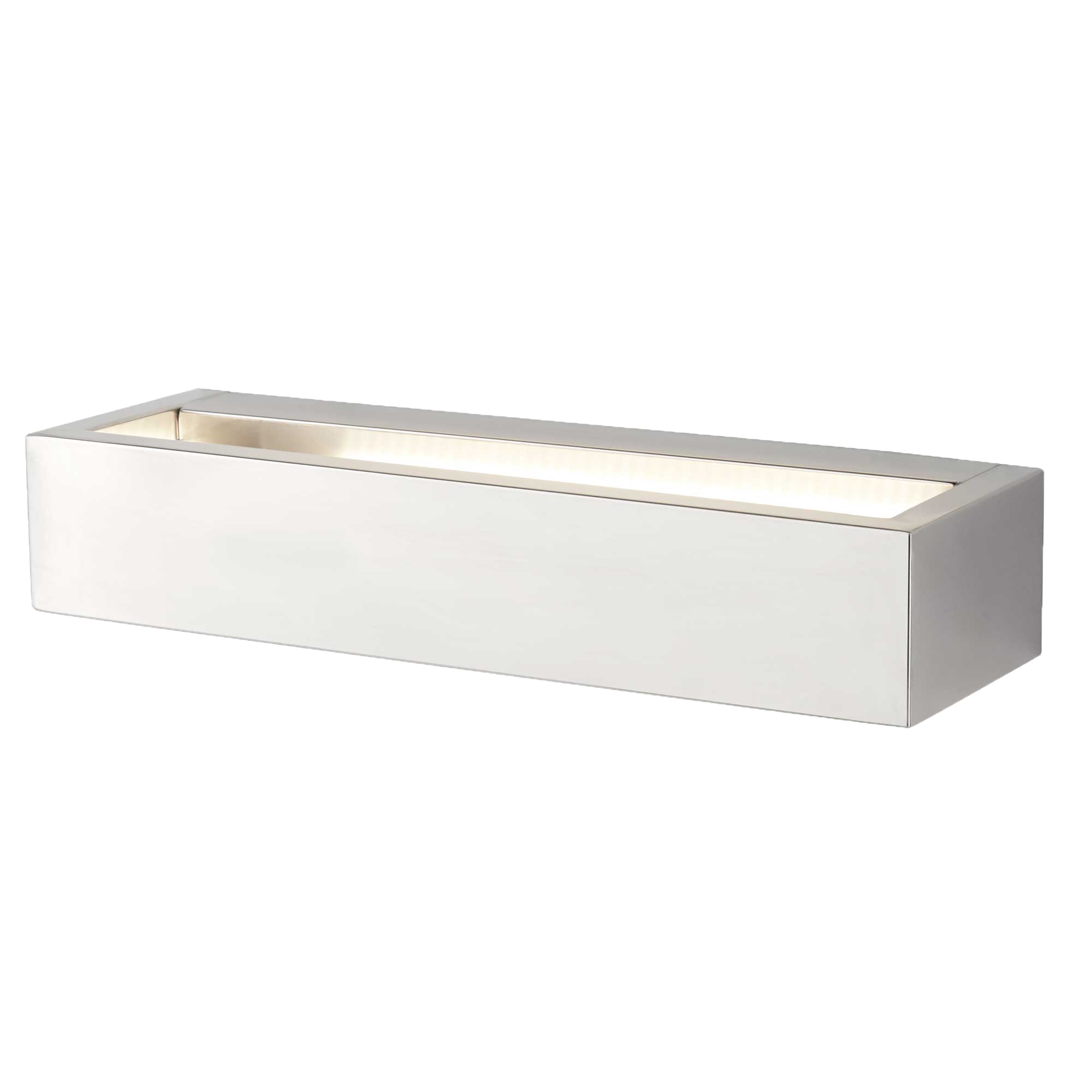 Searchlight Serenity LED Rectangle Wall Bracket - Chrome & Frosted Glass