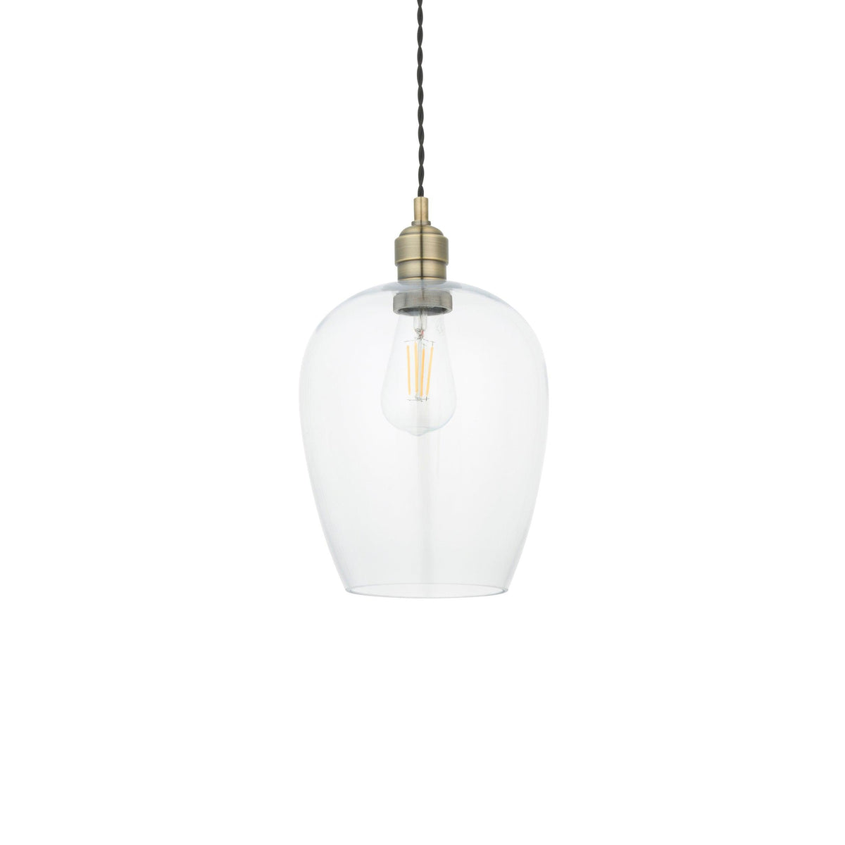 Island Brass & Glass Shade Art Deco Pendant Light-warehouse-091026