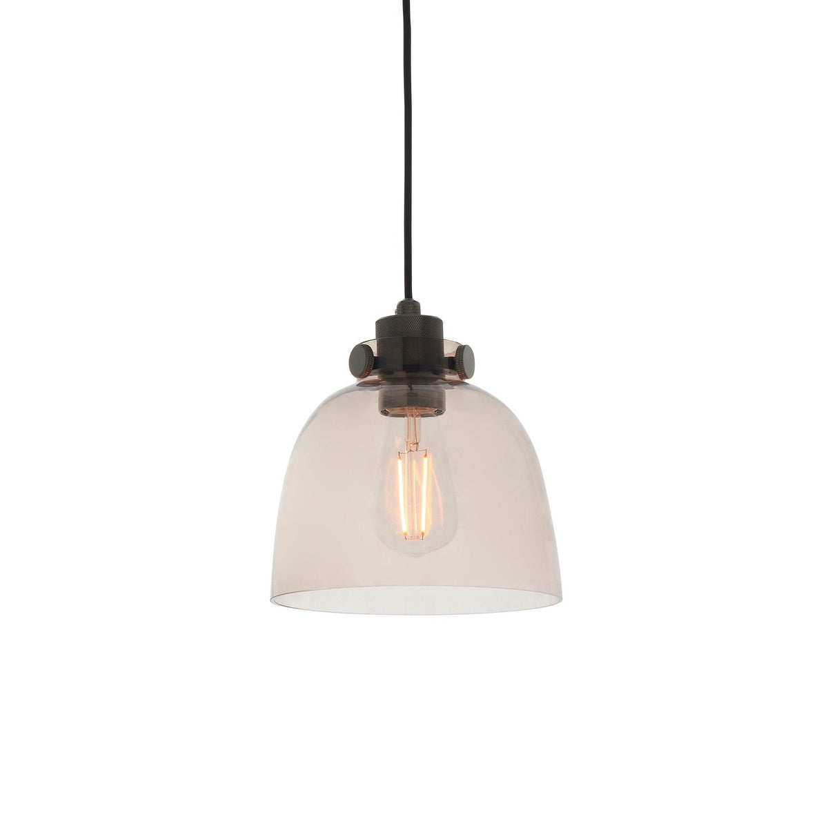 Reading Black Chrome Pendant - Tinted Glass Shade-warehouse-180926