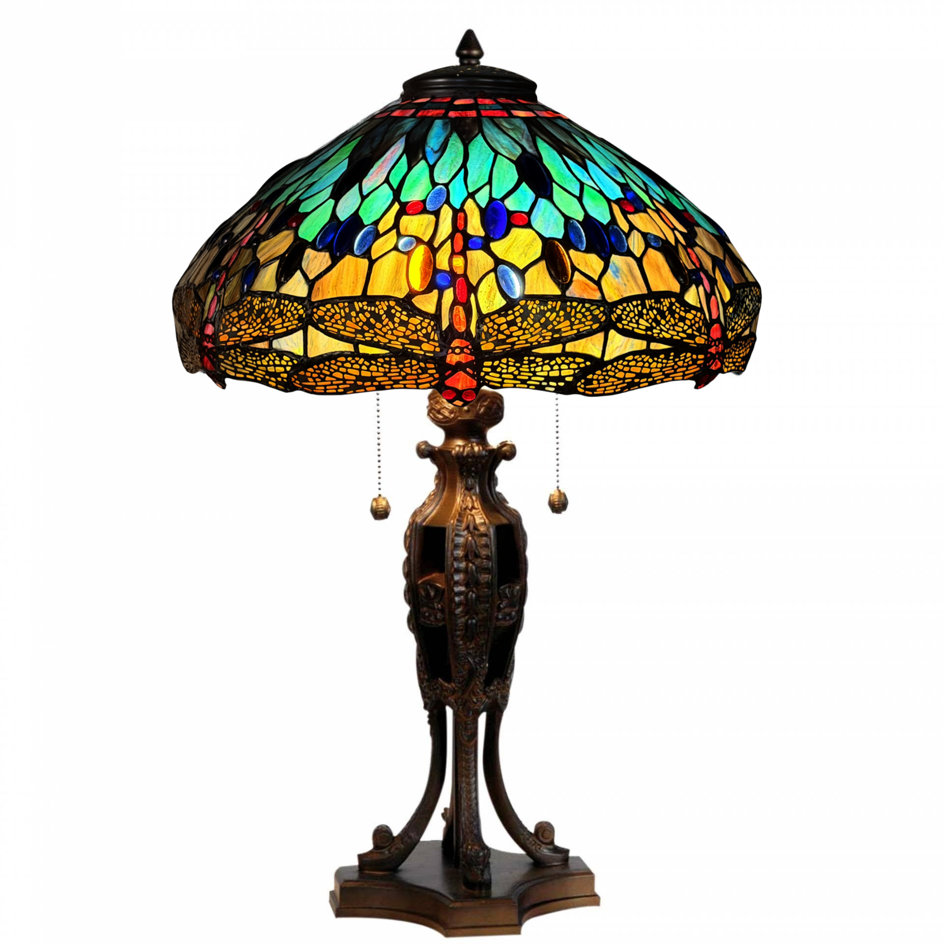 Rainbow Dragonfly Tiffany Lamp - Tiffany Lighting Direct