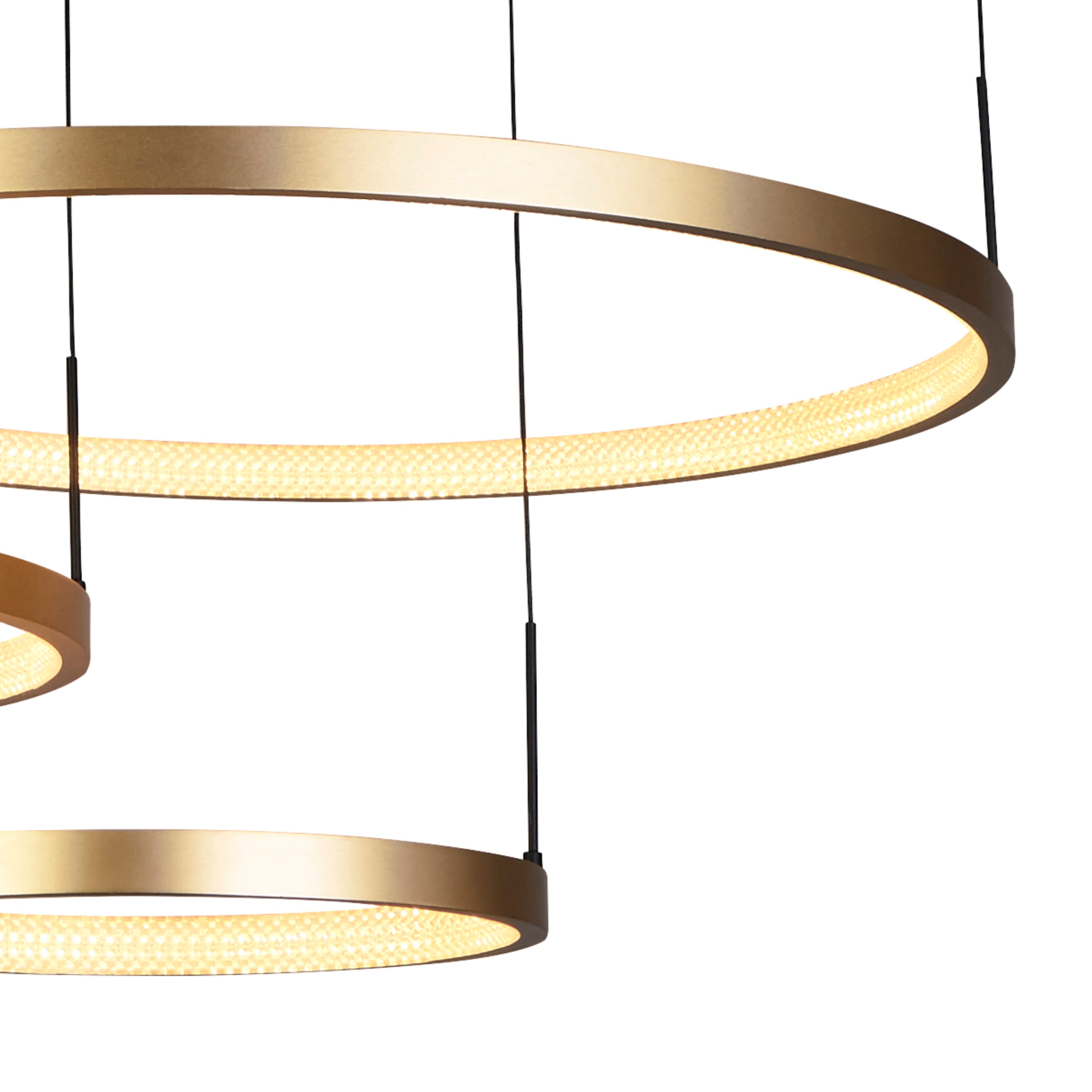 Searchlight Grace 3 Ring Black & Gold Pendant