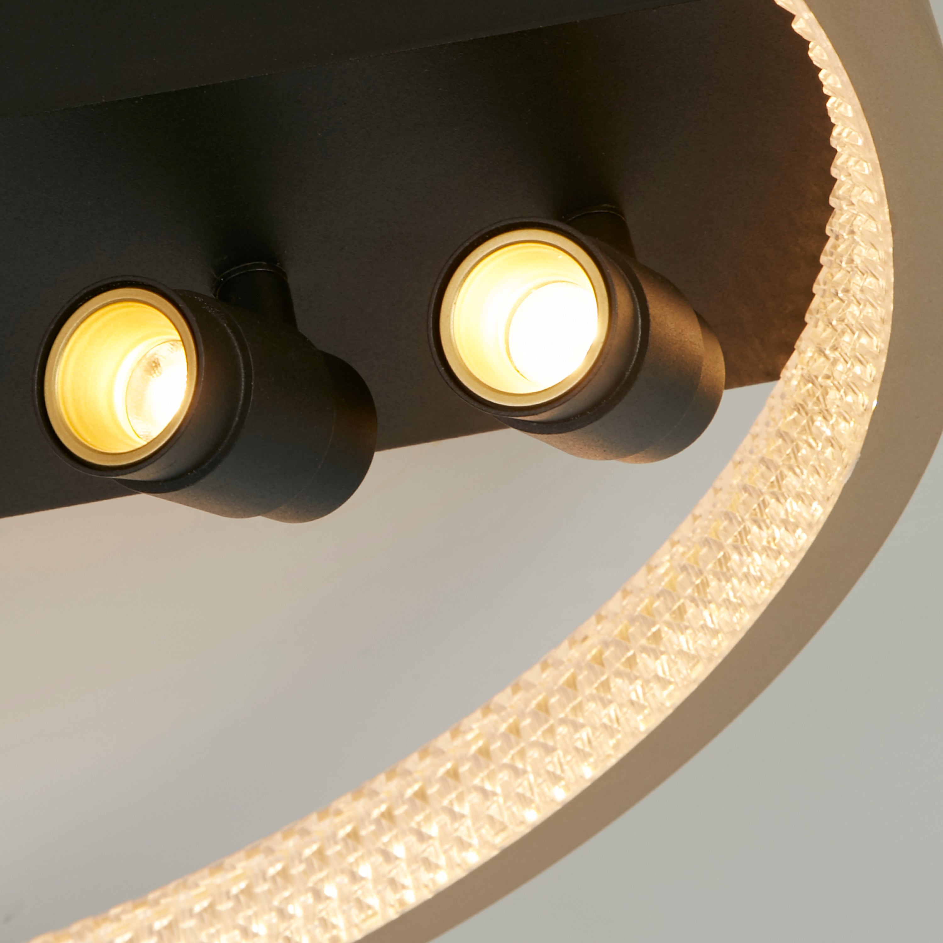 Searchlight Grace Black & Gold LED Flush Ceiling Light