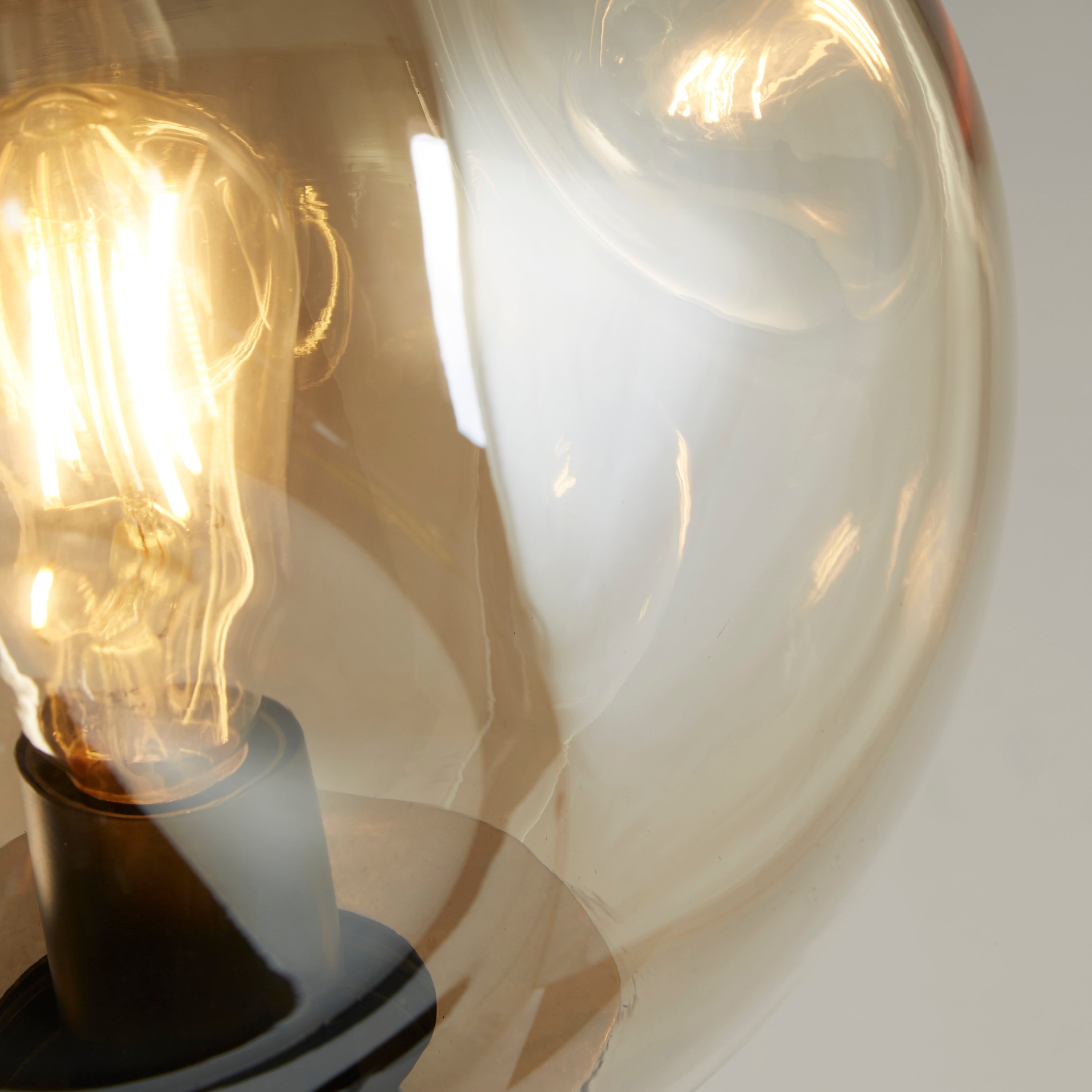 Searchlight Punch Black Floor Lamp - Champagne Punched Glass Shade