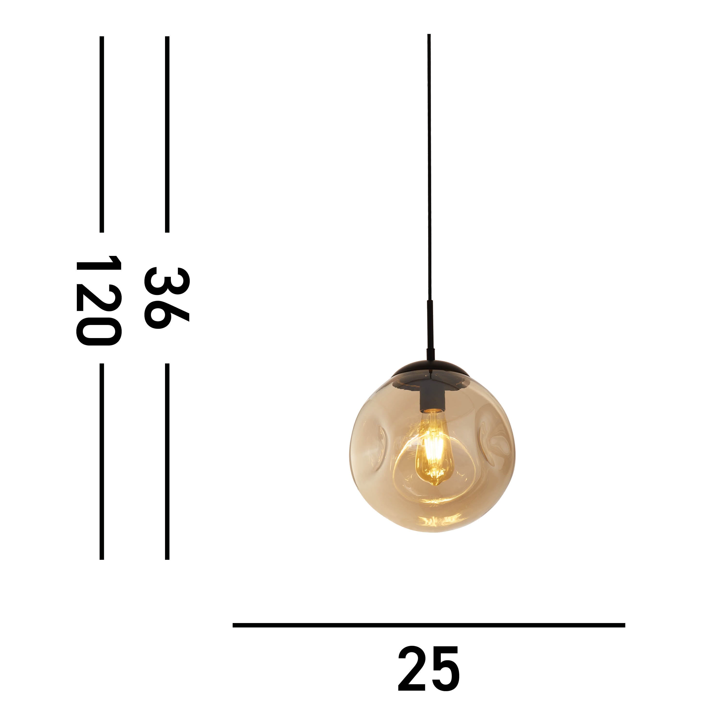 Searchlight Punch Black Pendant With Champagne Punched Glass Shade