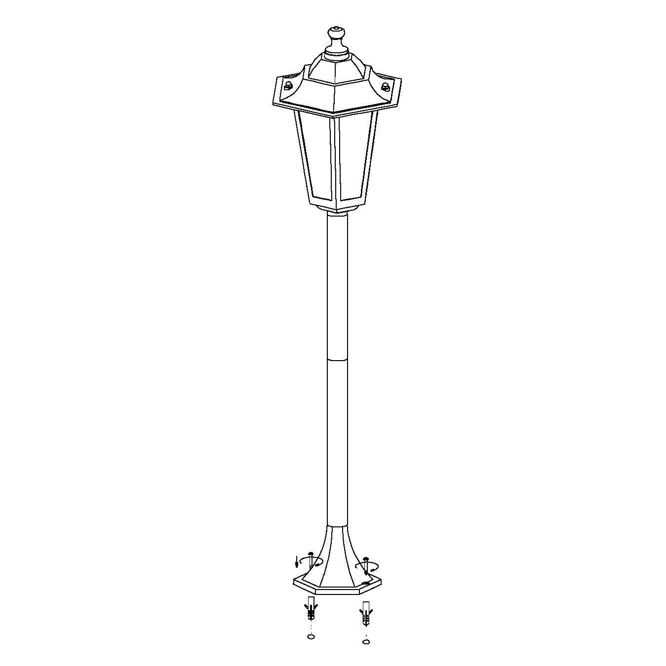eglo laterna 4 black aluminium outdoor lamp post ip44 Kitchen Lighting Close Up