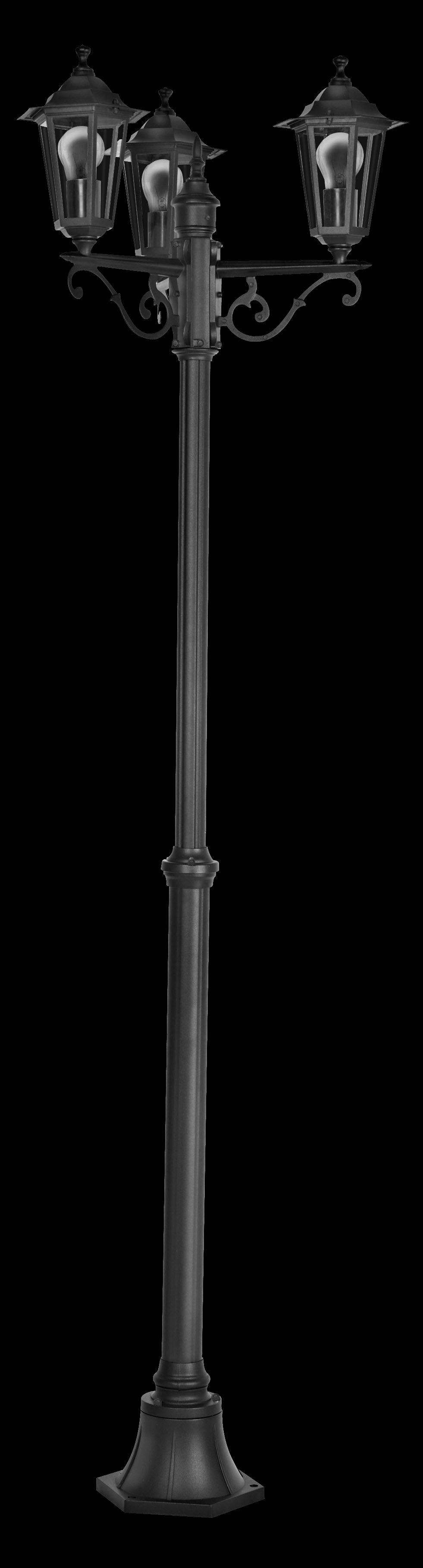 eglo laterna 4 black 3 light outdoor pathway lamp post ip44 living room close up