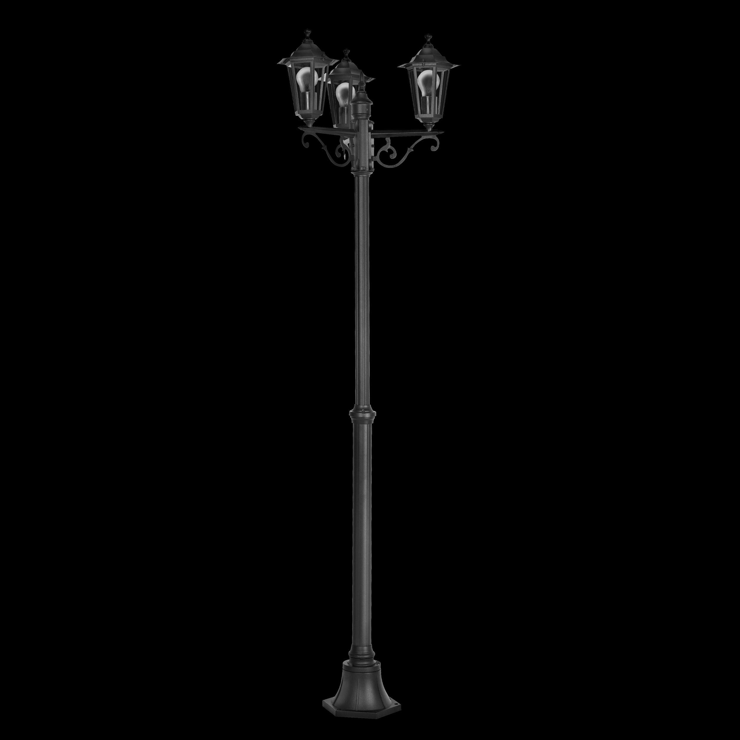 eglo laterna 4 black 3 light outdoor pathway lamp post ip44 living room image