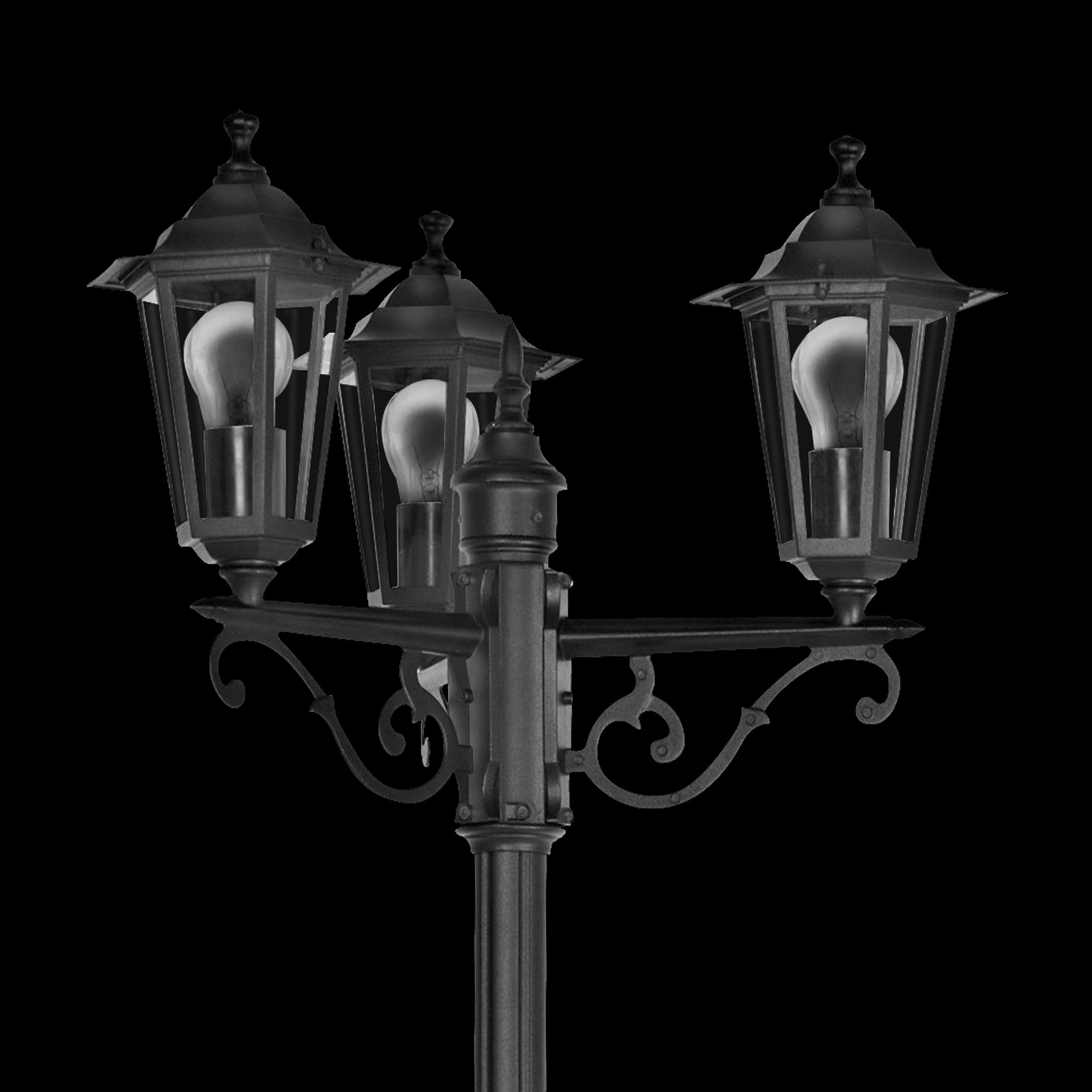 eglo laterna 4 black 3 light outdoor pathway lamp post ip44 kitchen lighting