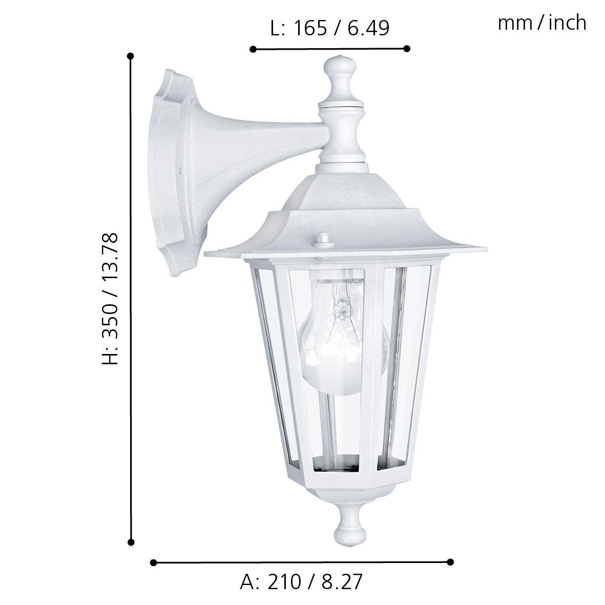 eglo laterna 5 white hanging lantern outdoor wall light ip44 kitchen lighting