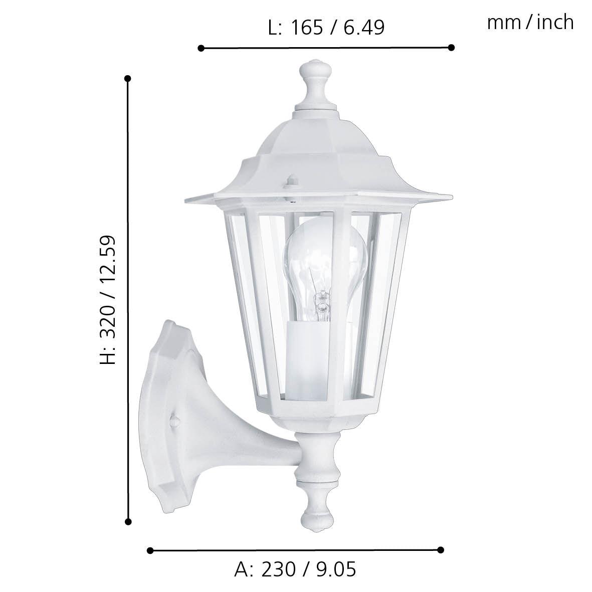 eglo laterna 5 white upright lantern outdoor wall light ip44 kitchen lighting