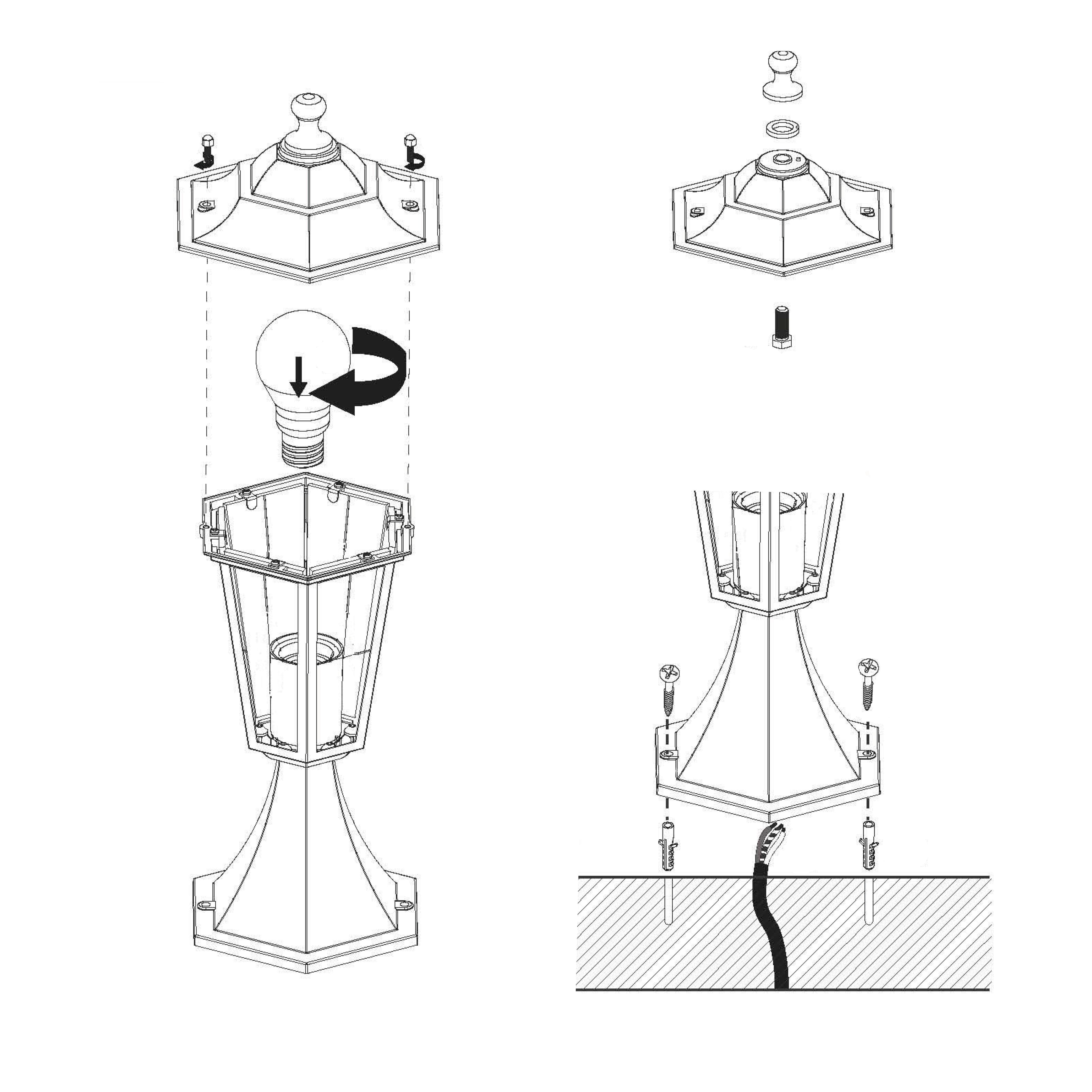 eglo laterna 5 ip44 white pedestal light Kitchen Lighting Close Up