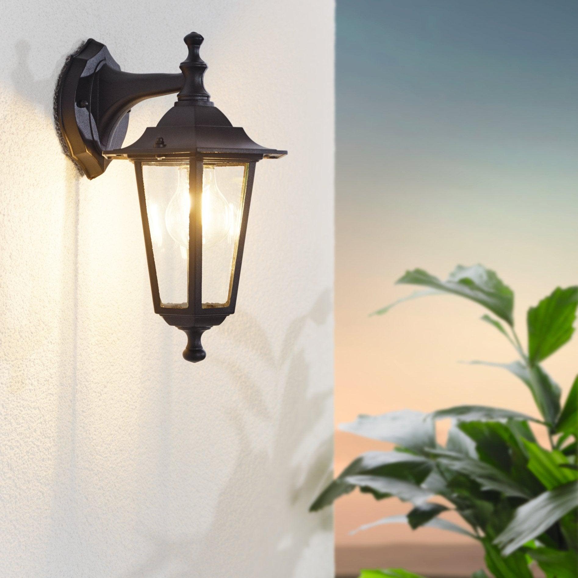 eglo laterna 4 black hanging lantern outdoor wall light ip44