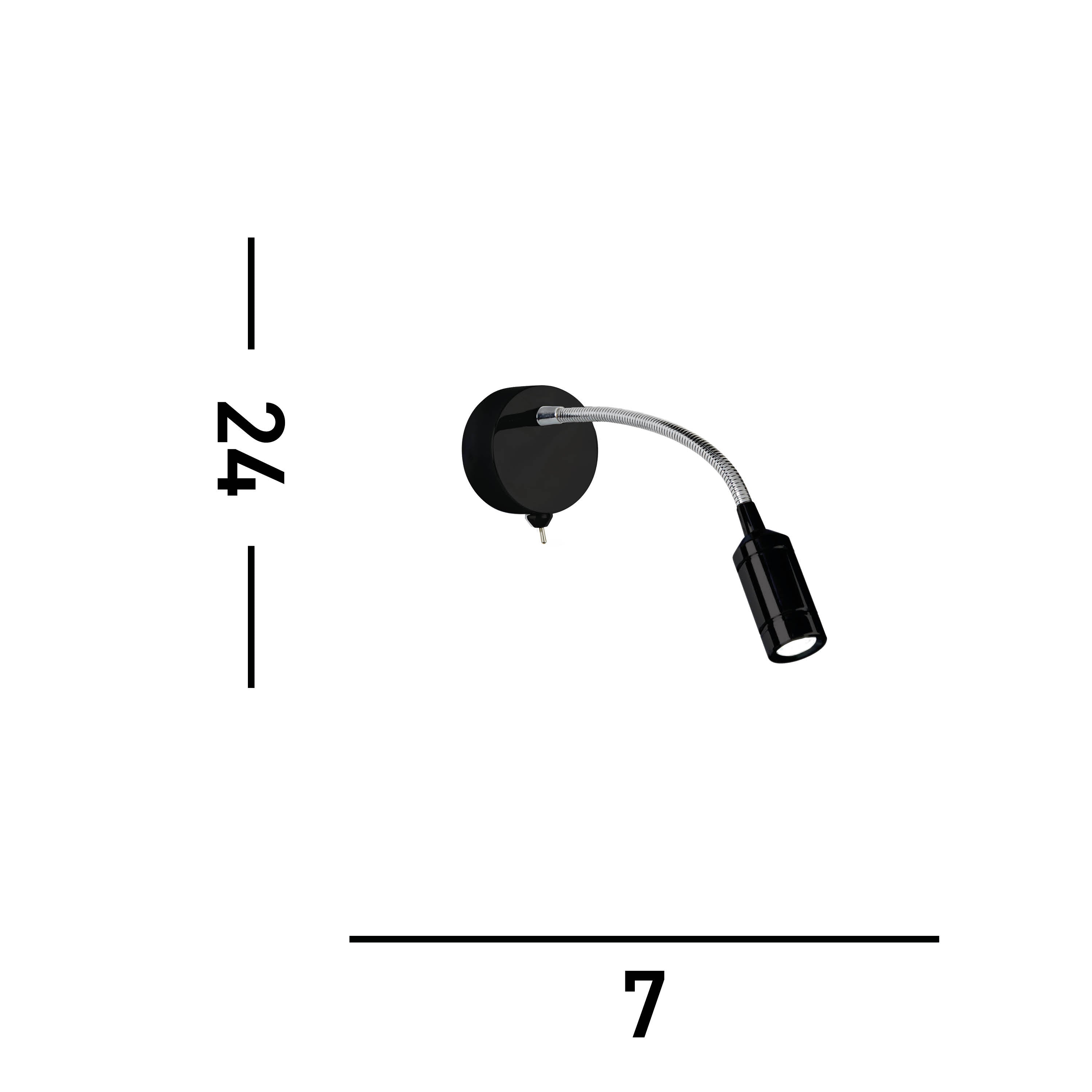 Searchlight Flexy Black & Chrome Wall Light