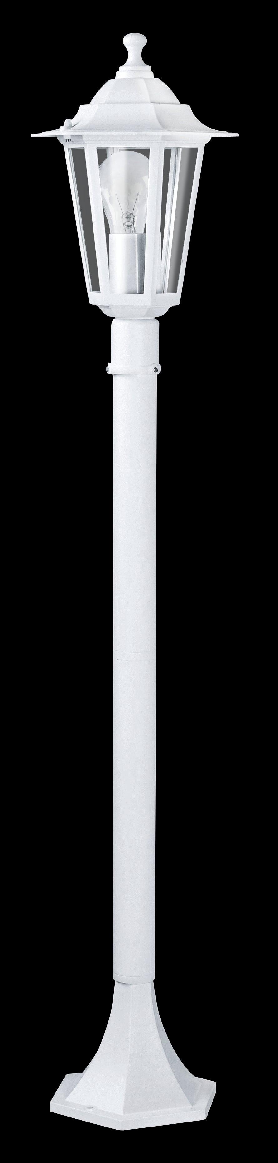 eglo laterna 5 white aluminium outdoor pathway lamp post ip44 living room close up