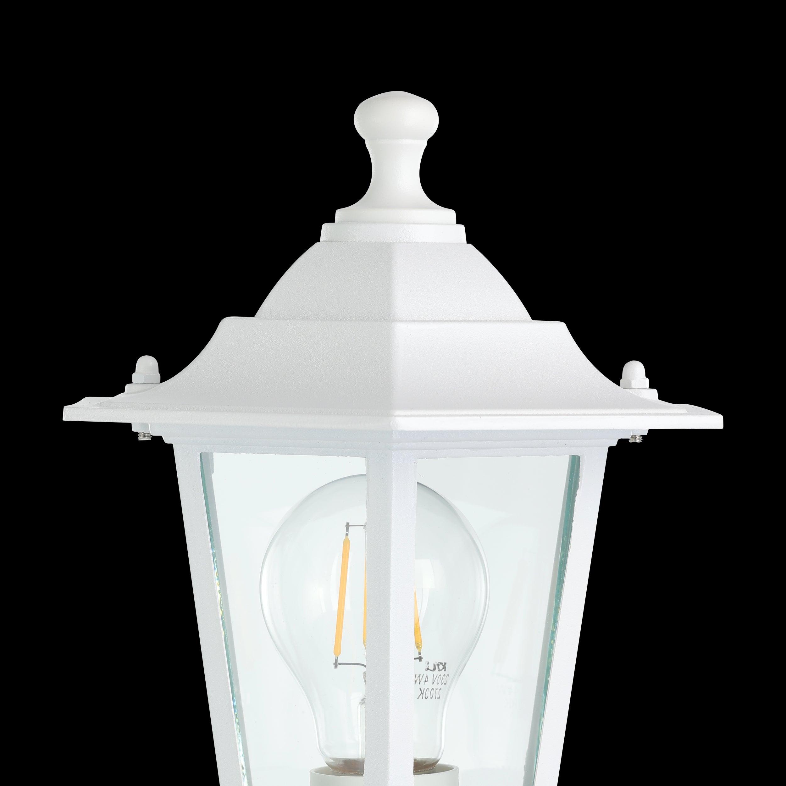 eglo laterna 5 white aluminium outdoor pathway lamp post ip44 Hallway Lighting Close up