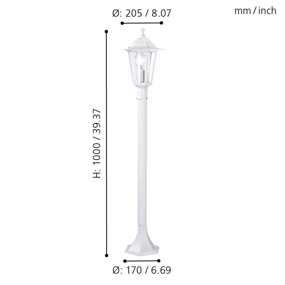 eglo laterna 5 white aluminium outdoor pathway lamp post ip44 kitchen lighting