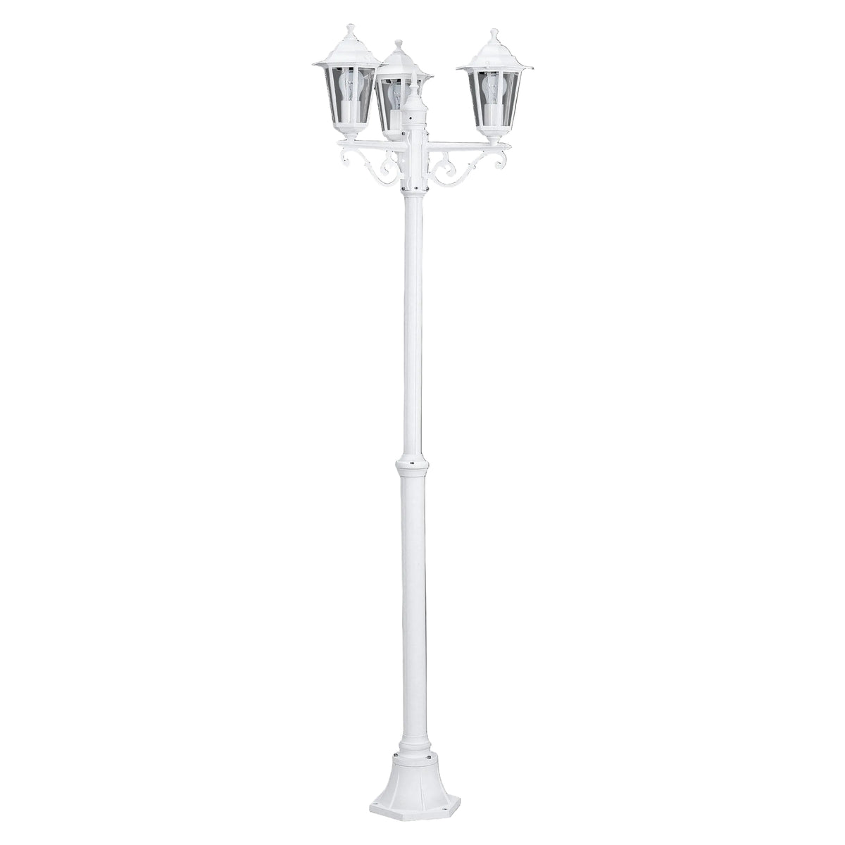 eglo laterna 5 white 3 light outdoor pathway lamp post ip44 living room image