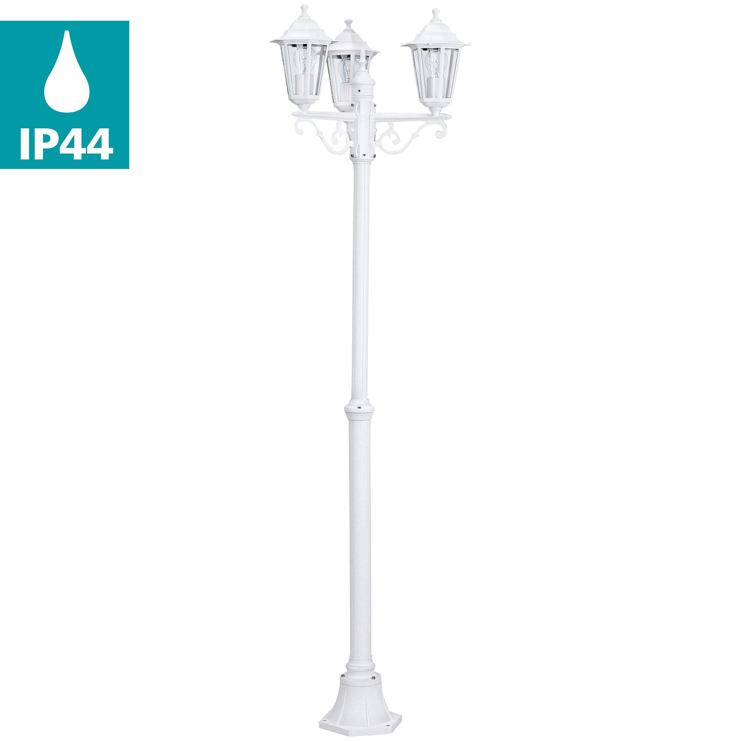 eglo laterna 5 white 3 light outdoor pathway lamp post ip44 kitchen lighting