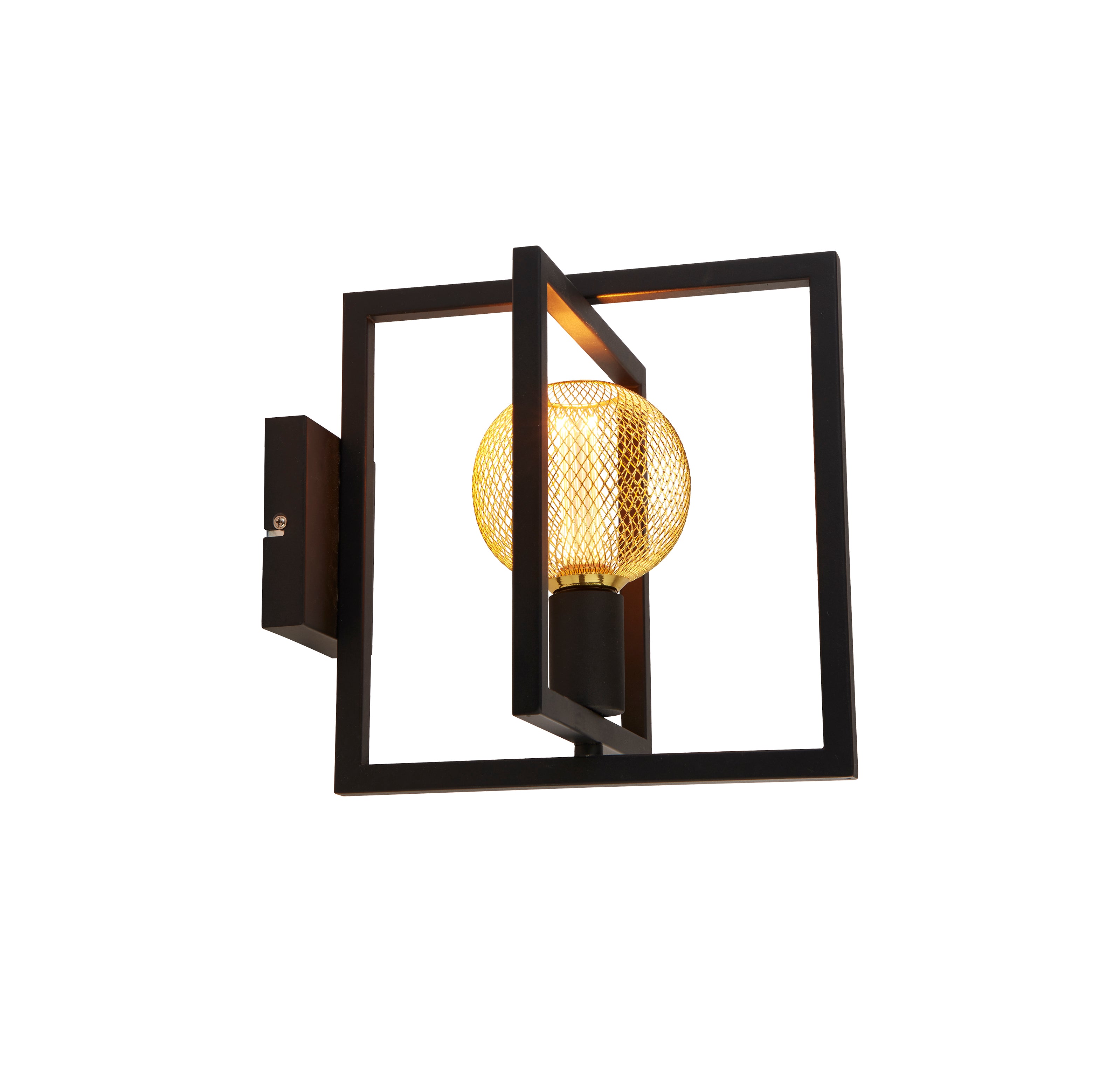 Searchlight Plaza Wall Light - Matt Black Metal