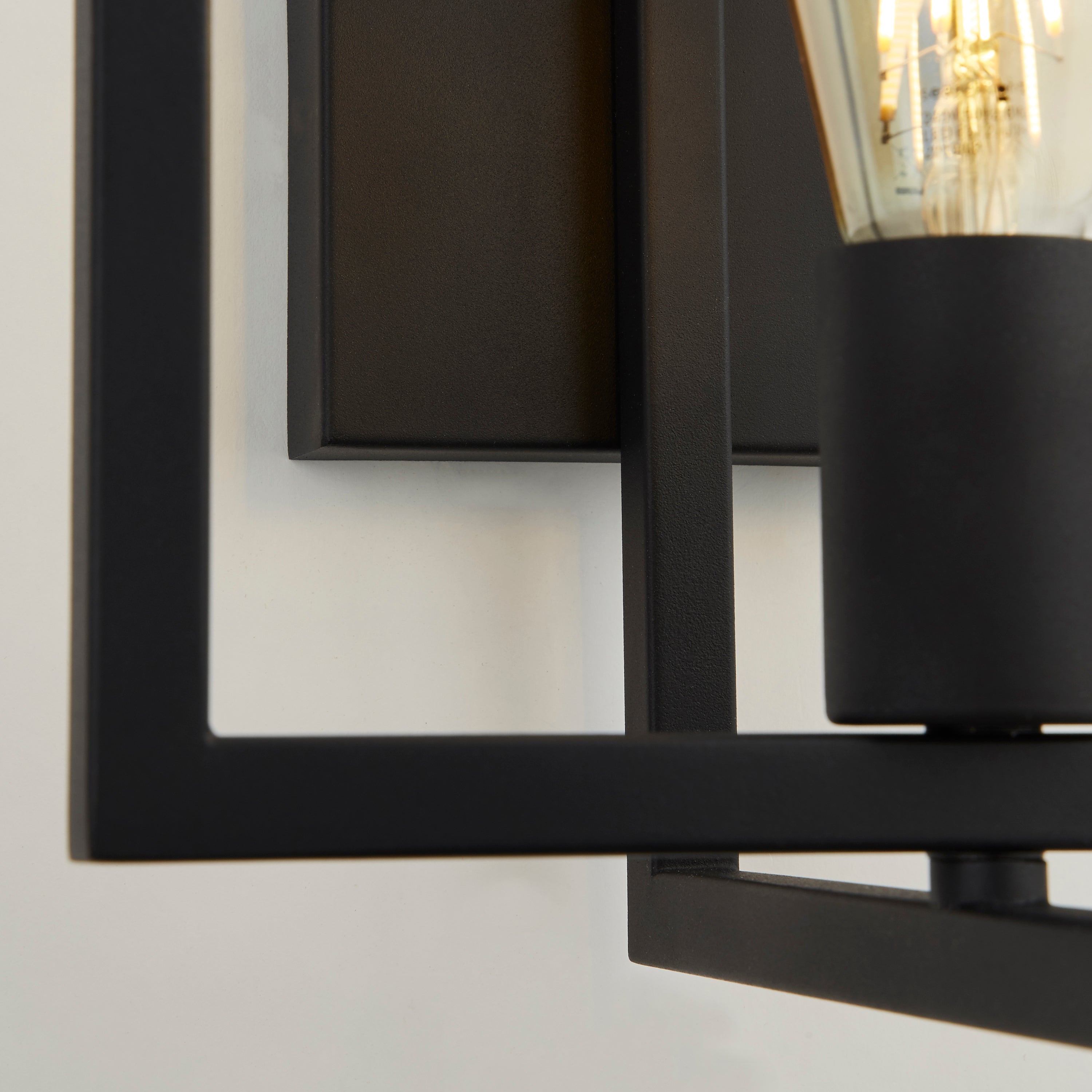 Searchlight Plaza Wall Light - Matt Black Metal