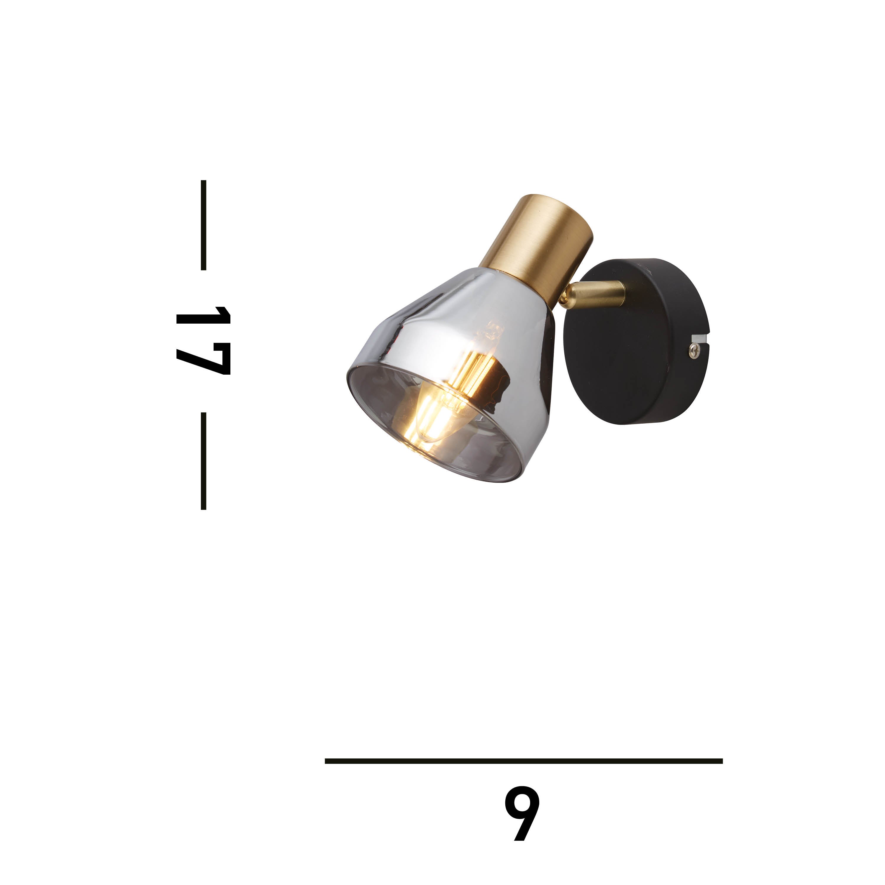 Searchlight Westminster Black & Brass Spotlight