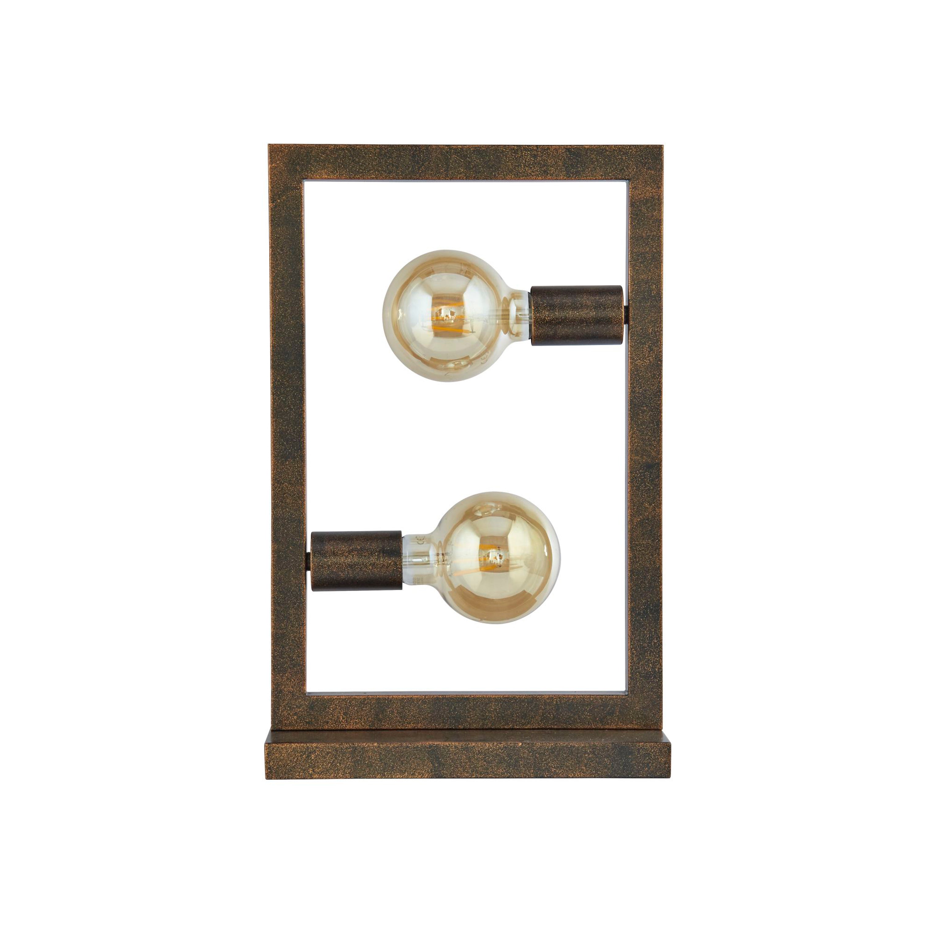 Searchlight Oblong 2 Rustic Brown Light Table Lamp