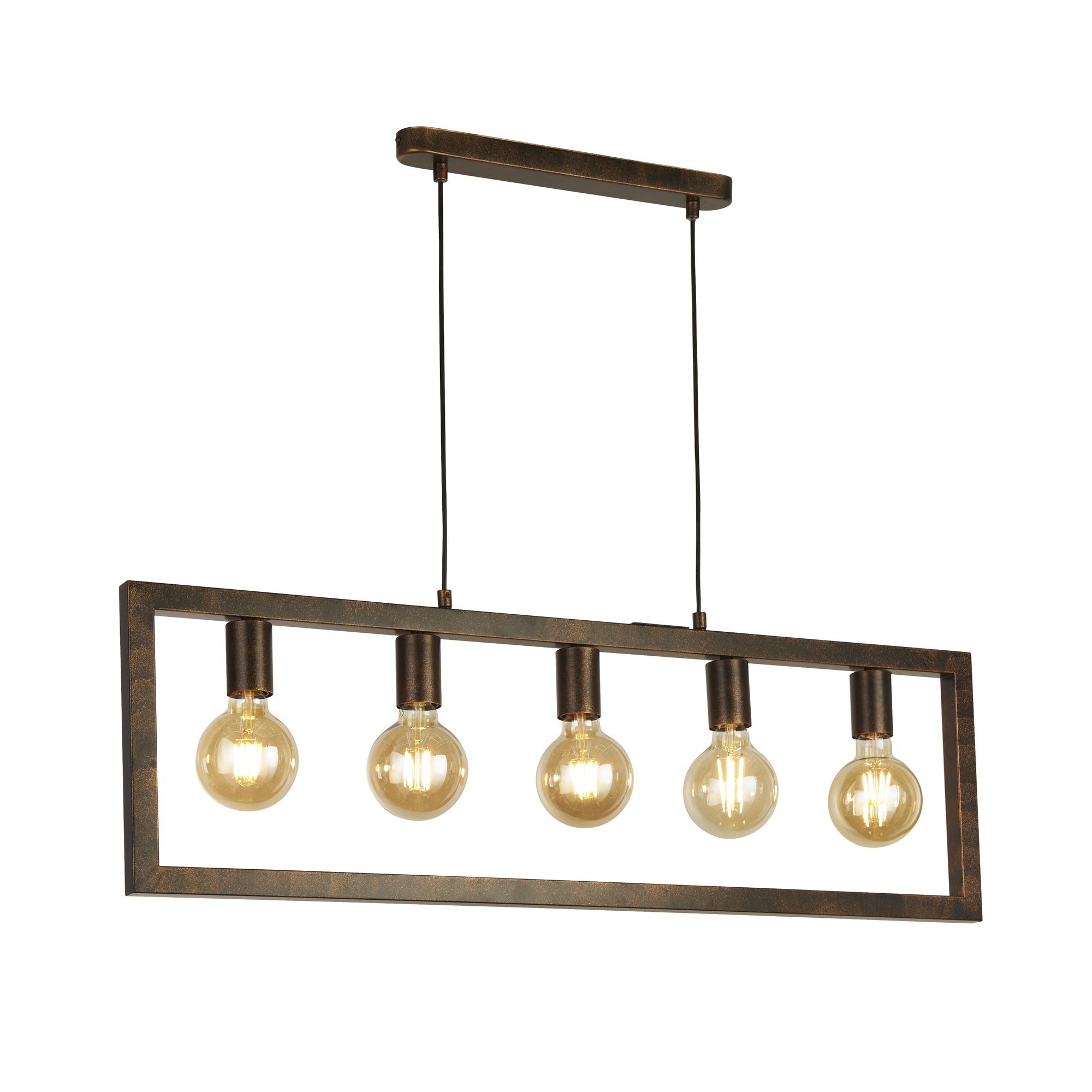 Searchlight Oblong 5 Brown Light Pendant