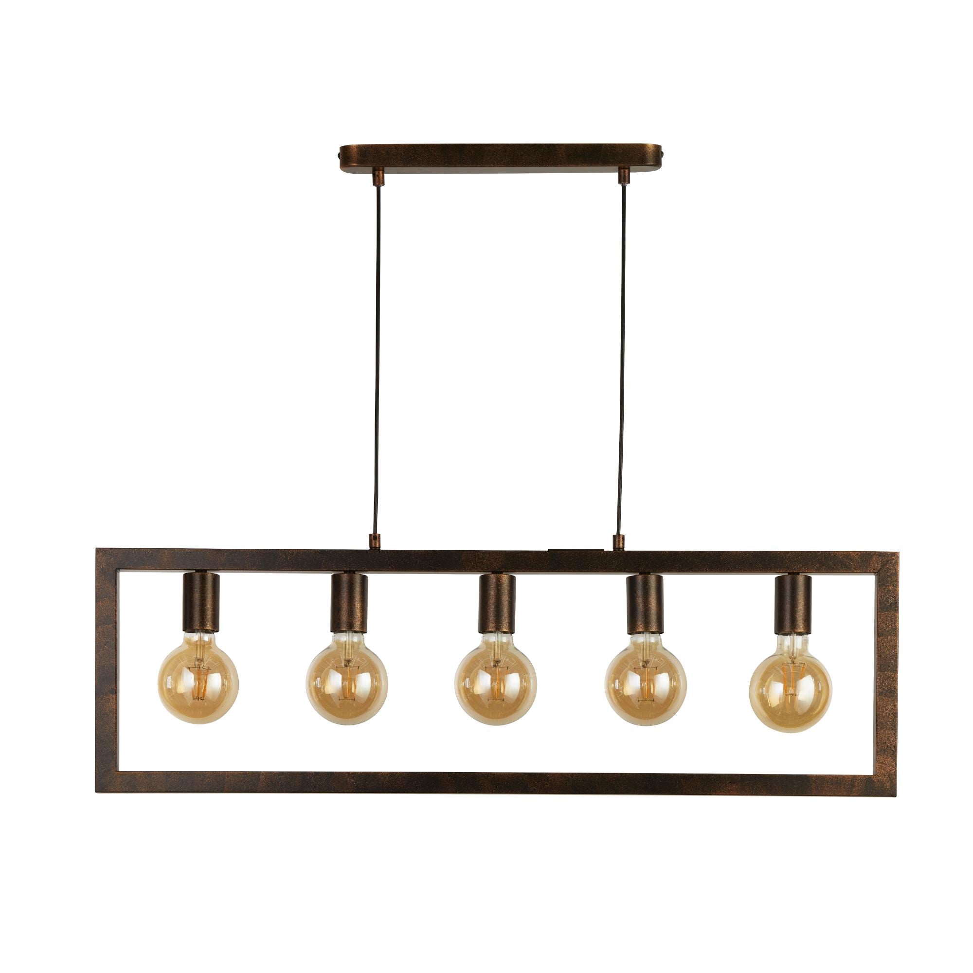 Searchlight Oblong 5 Brown Light Pendant